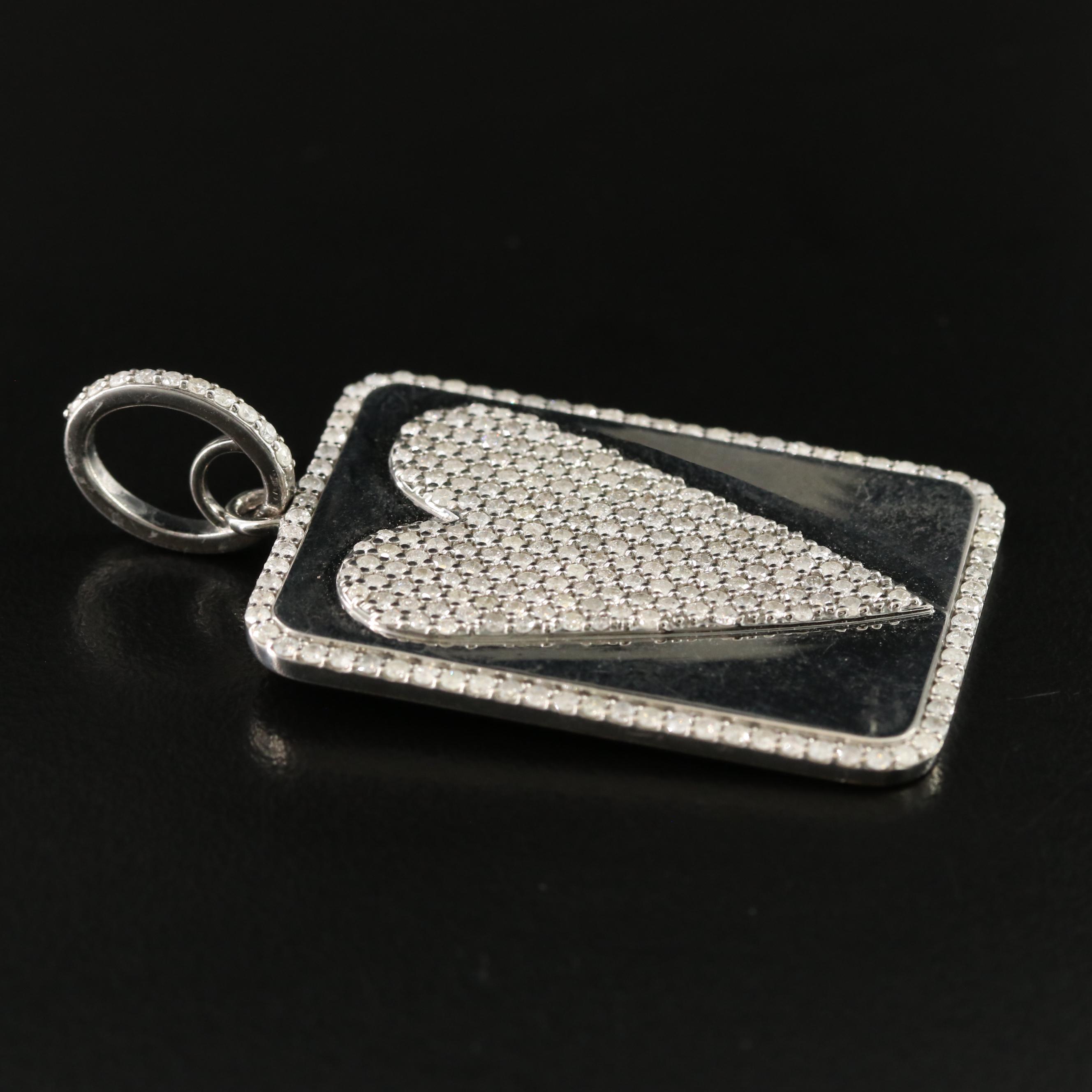 Sheryl Lowe Sterling Diamond Heart Pendant