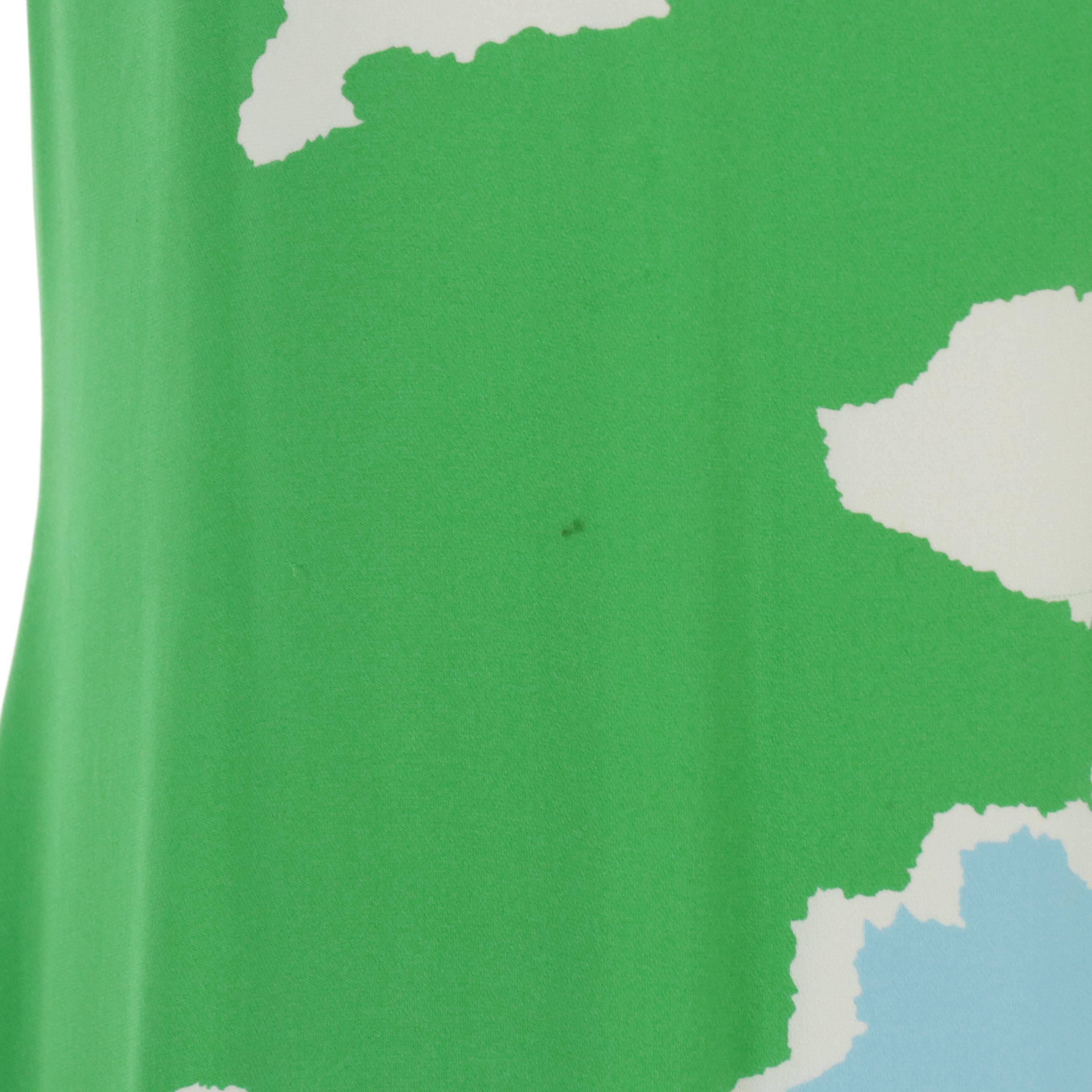 Tory Burch Pailette Sequin Embellished Printed Silk Sleeveless Dress