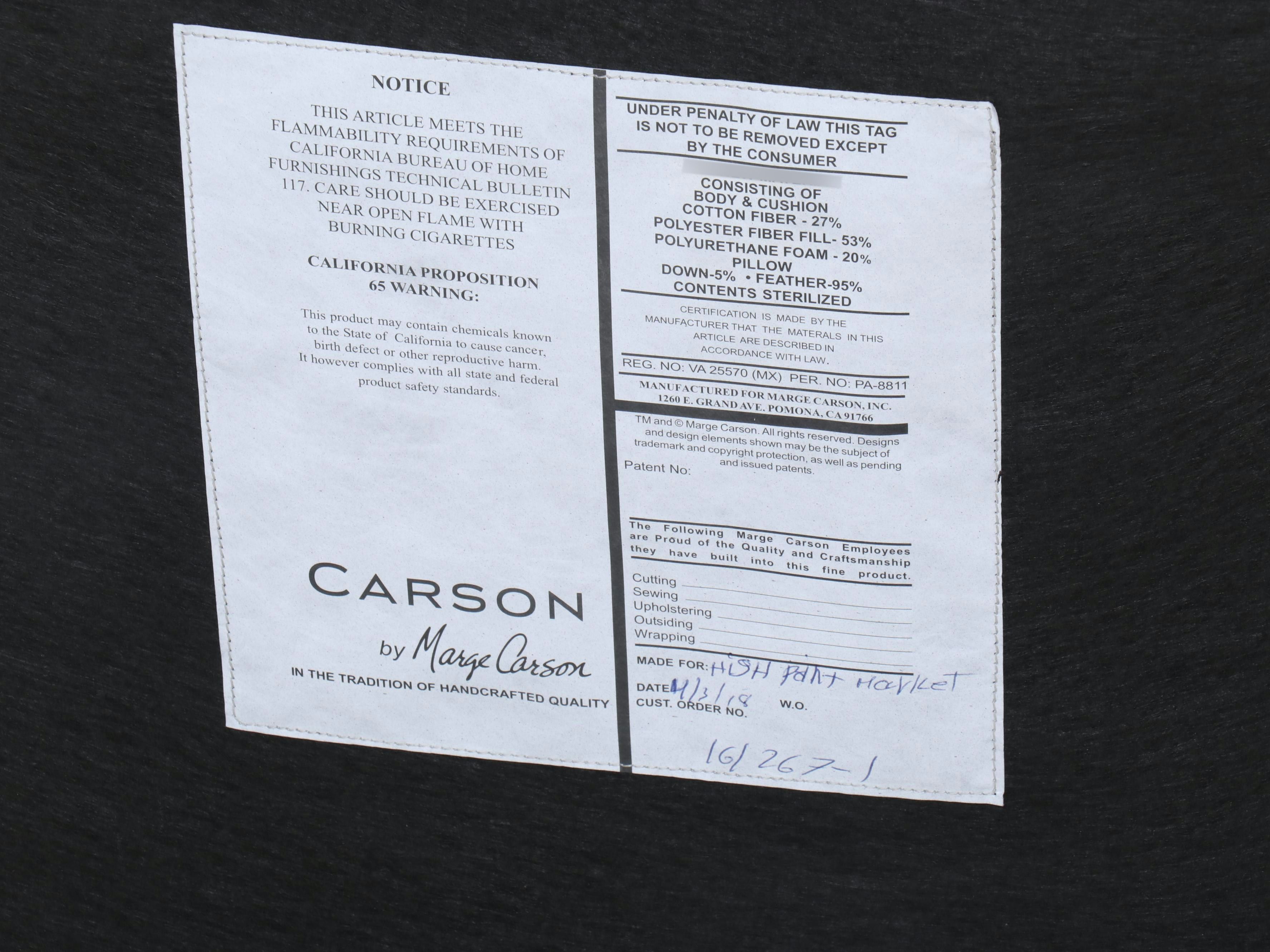 Carson by Marge Carson Fabric Upholstered Painted Wood Accent Chair