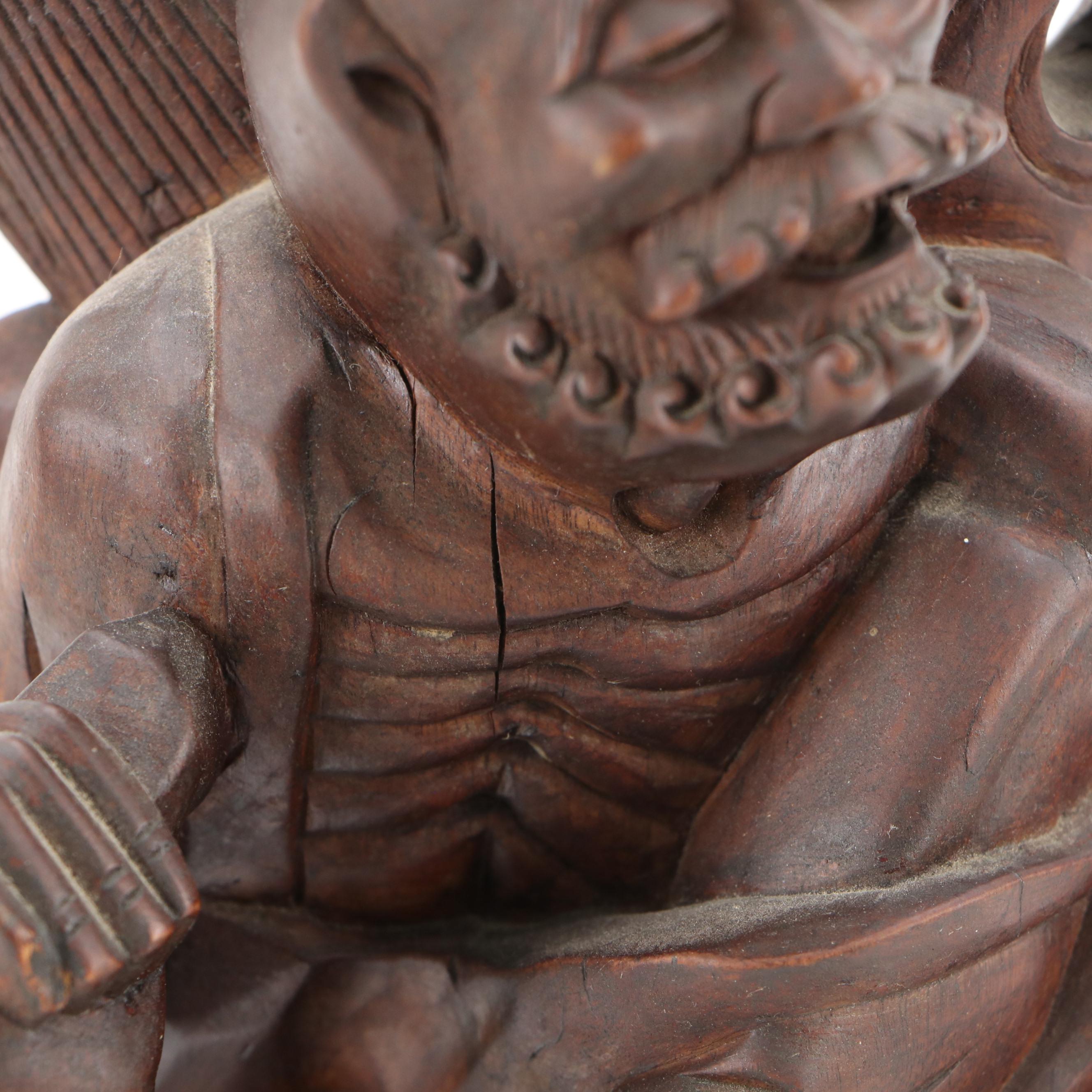 Pair of Chinese Carved Rootwood Figure Table Lamp Bases