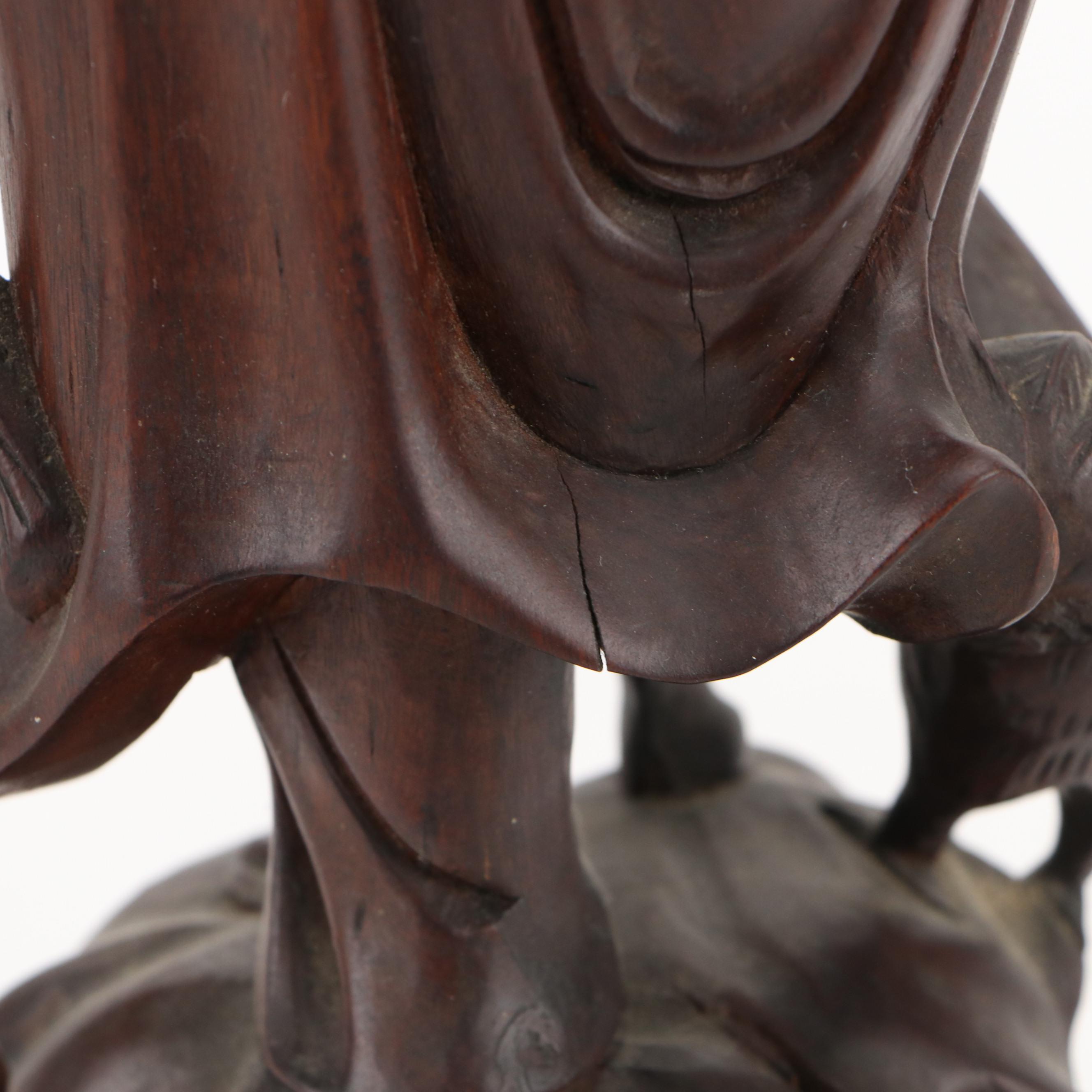 Pair of Chinese Carved Rootwood Figure Table Lamp Bases