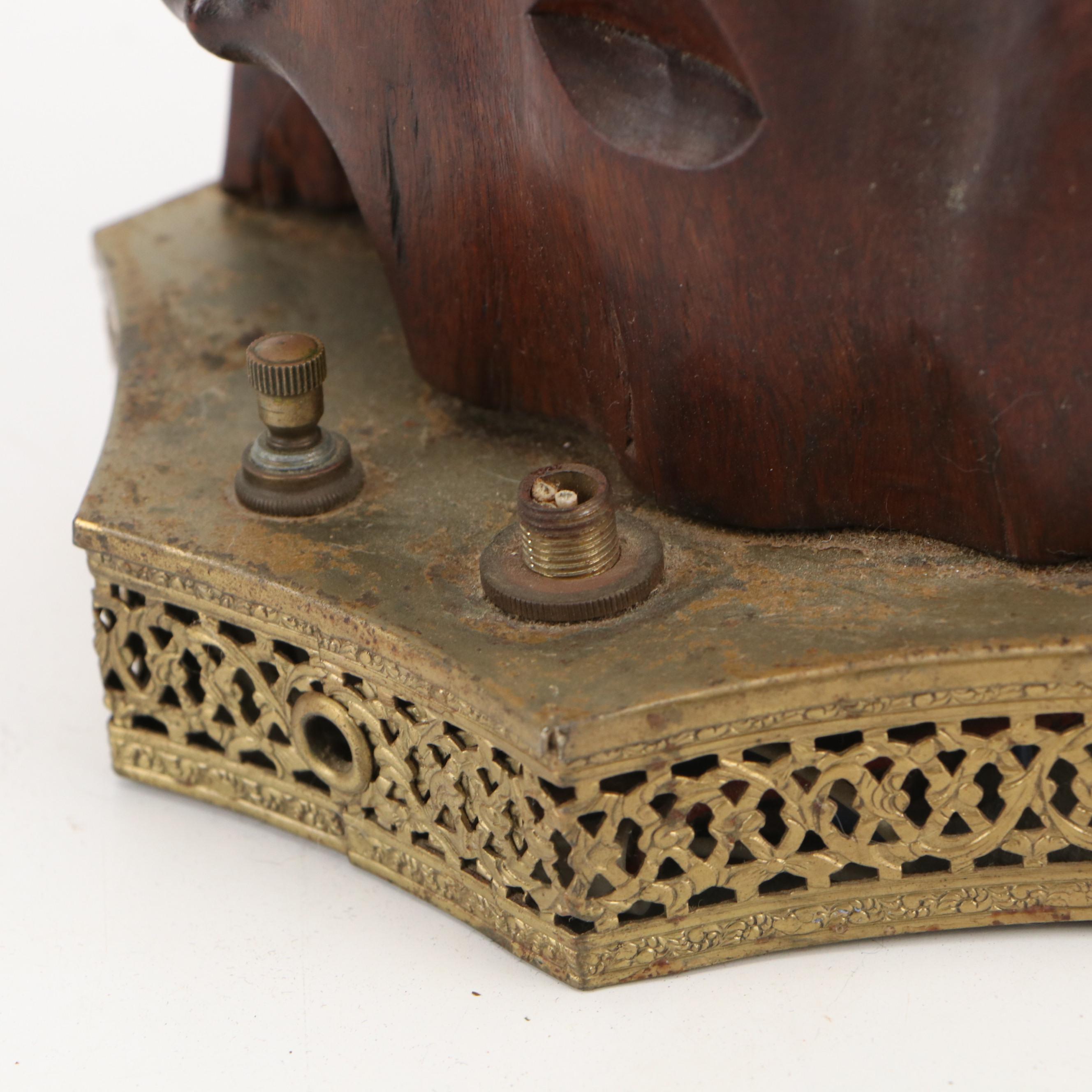 Pair of Chinese Carved Rootwood Figure Table Lamp Bases