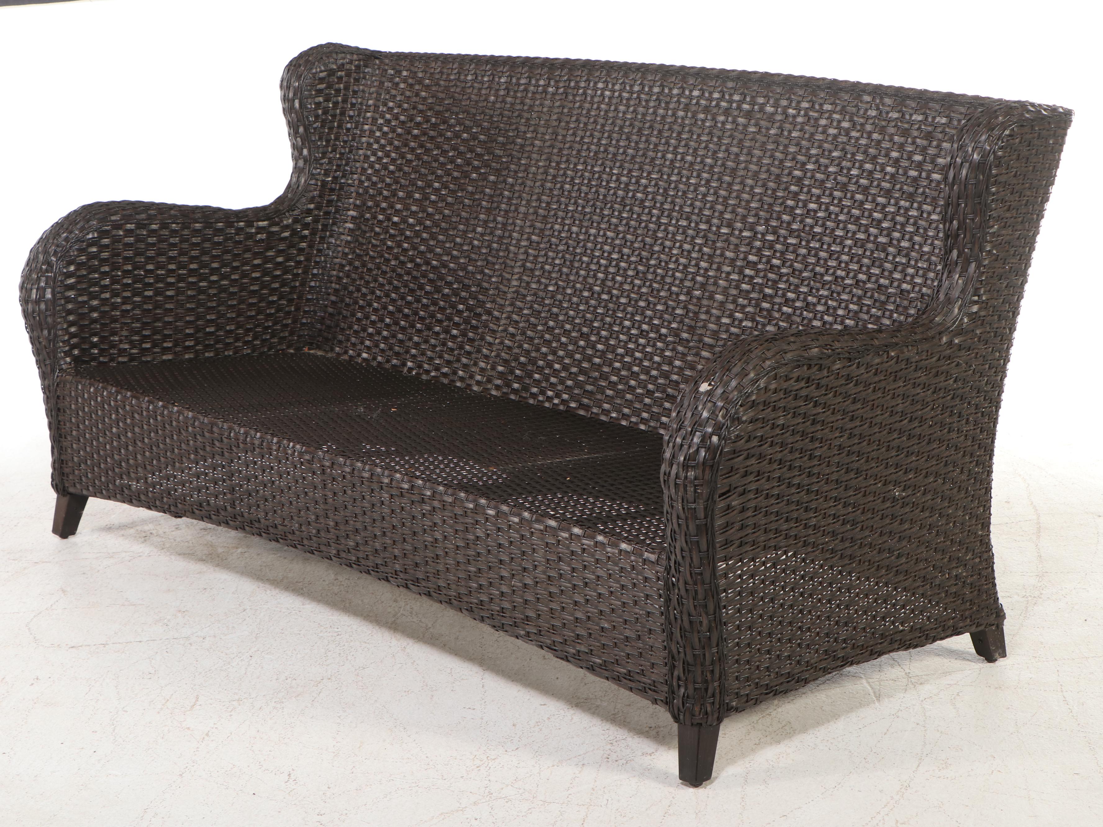 Contemporary Resin Wicker Patio Lounge Set