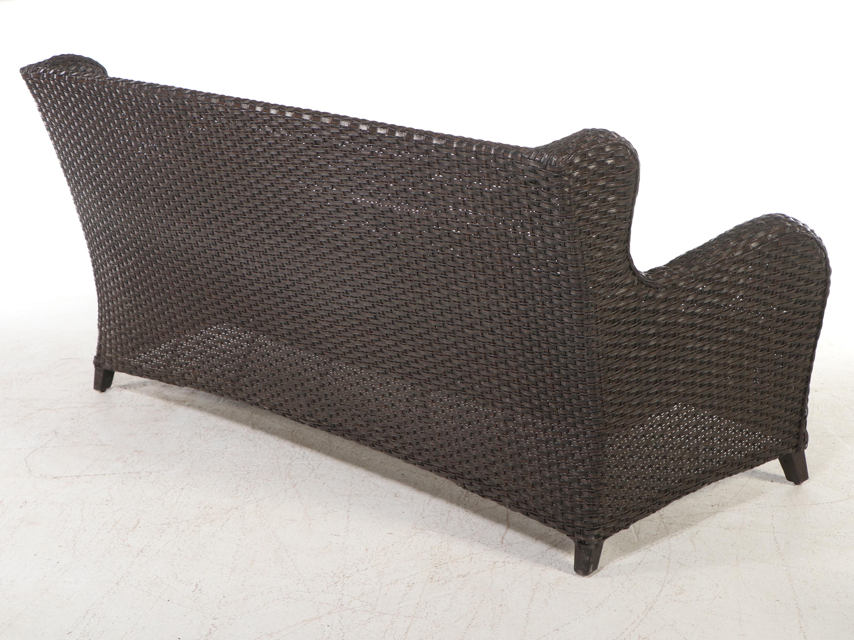 Contemporary Resin Wicker Patio Lounge Set