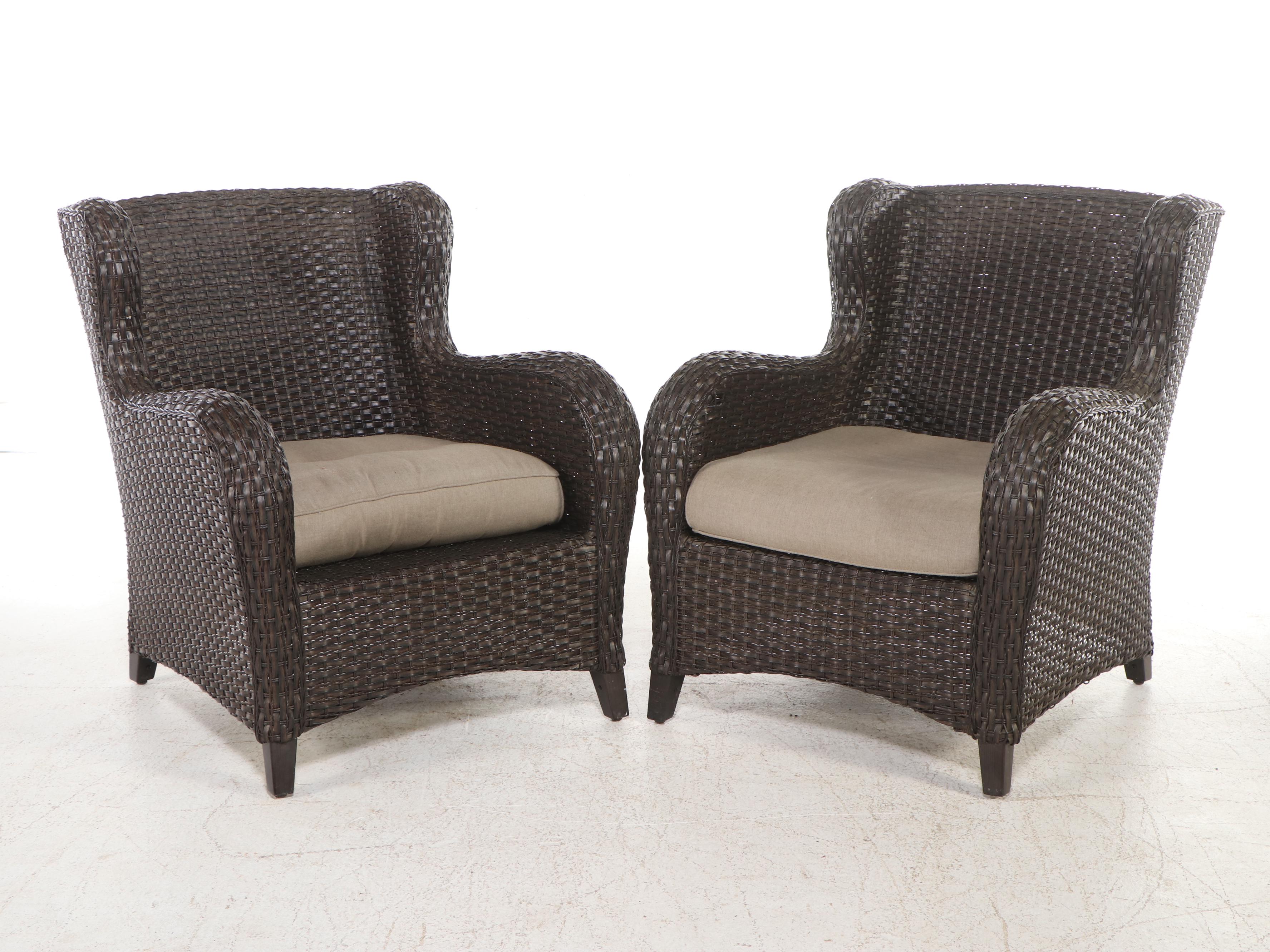 Contemporary Resin Wicker Patio Lounge Set