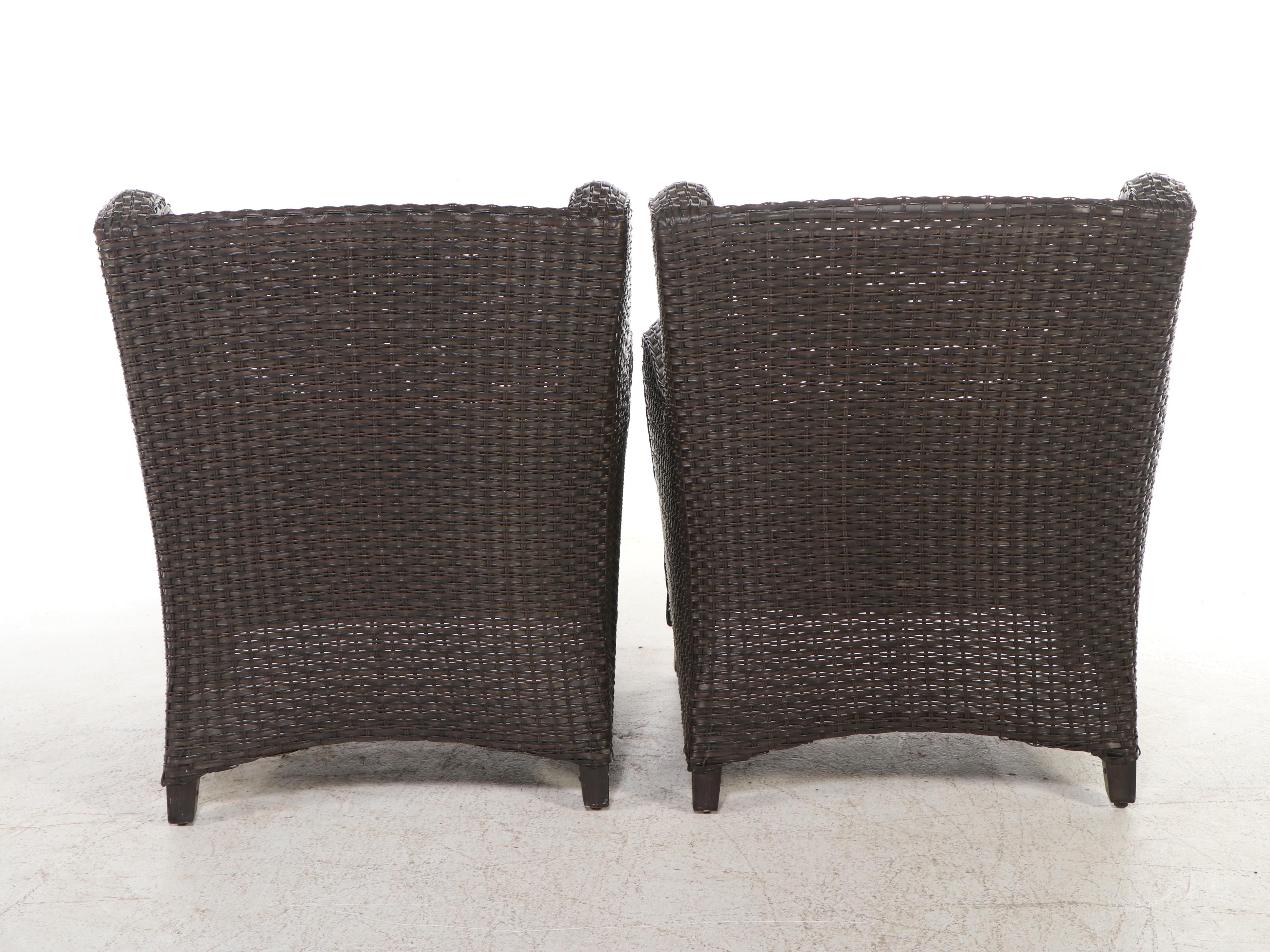 Contemporary Resin Wicker Patio Lounge Set
