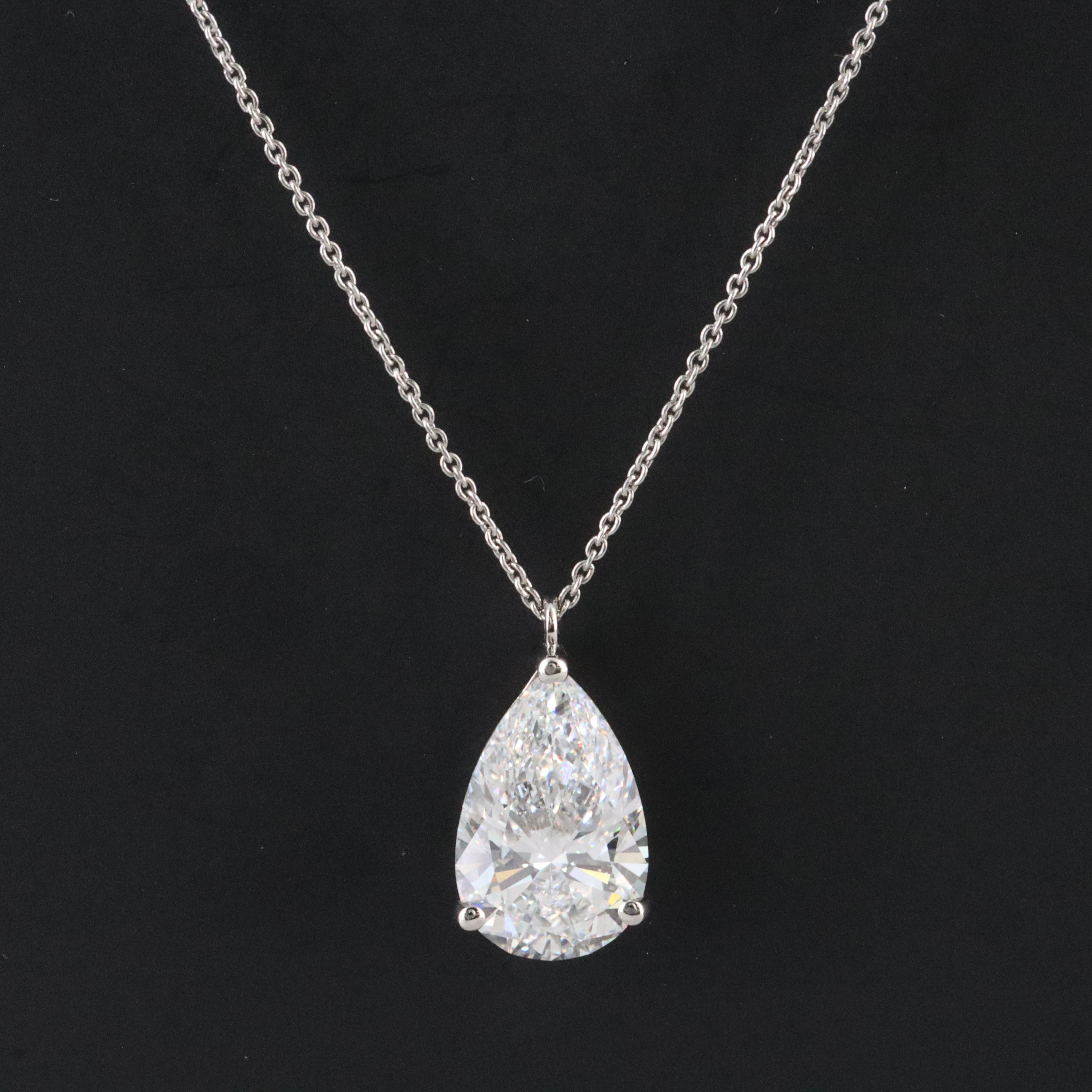 Platinum 5.09 CT Lab Grown Diamond Solitaire Necklace with IGI Report