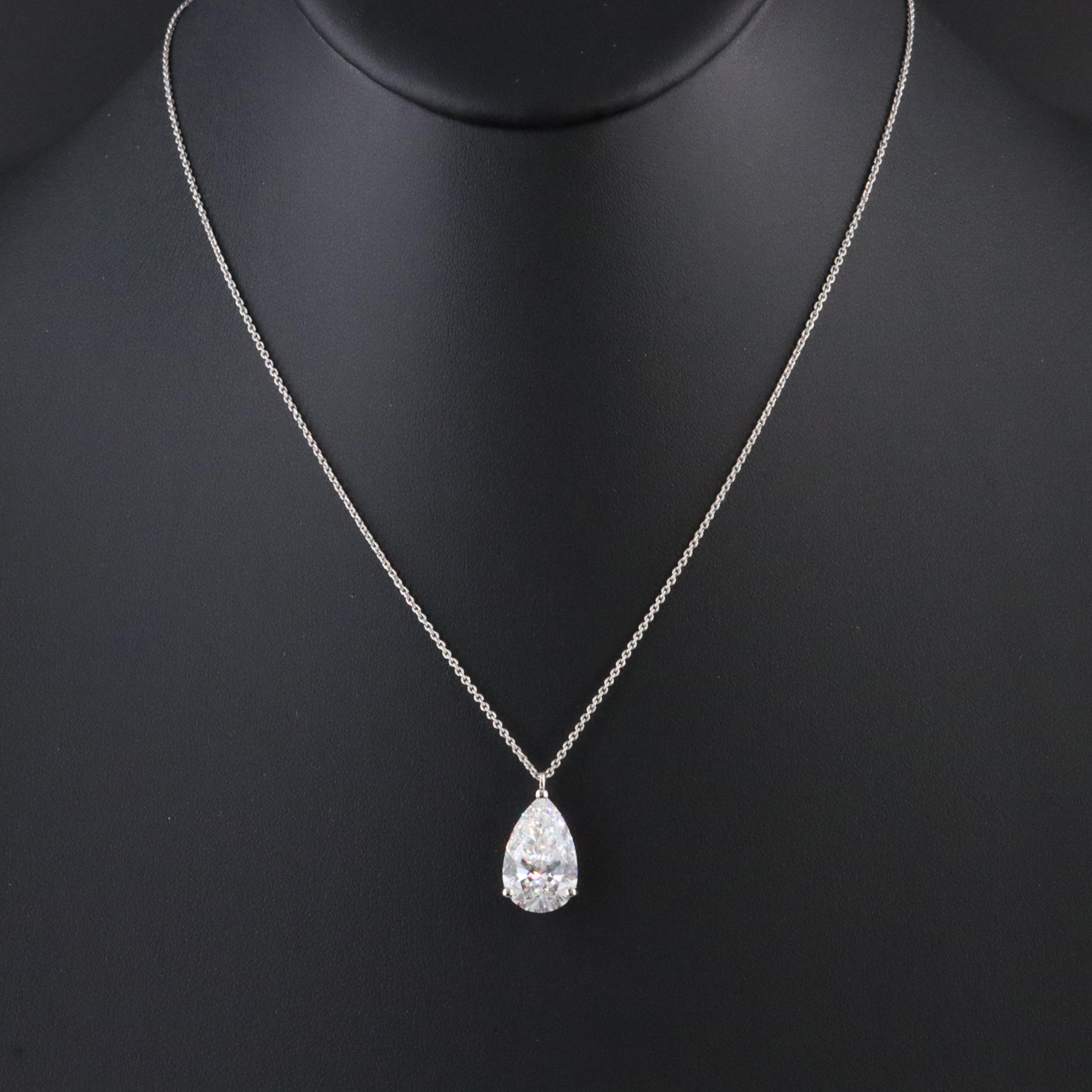 Platinum 5.09 CT Lab Grown Diamond Solitaire Necklace with IGI Report