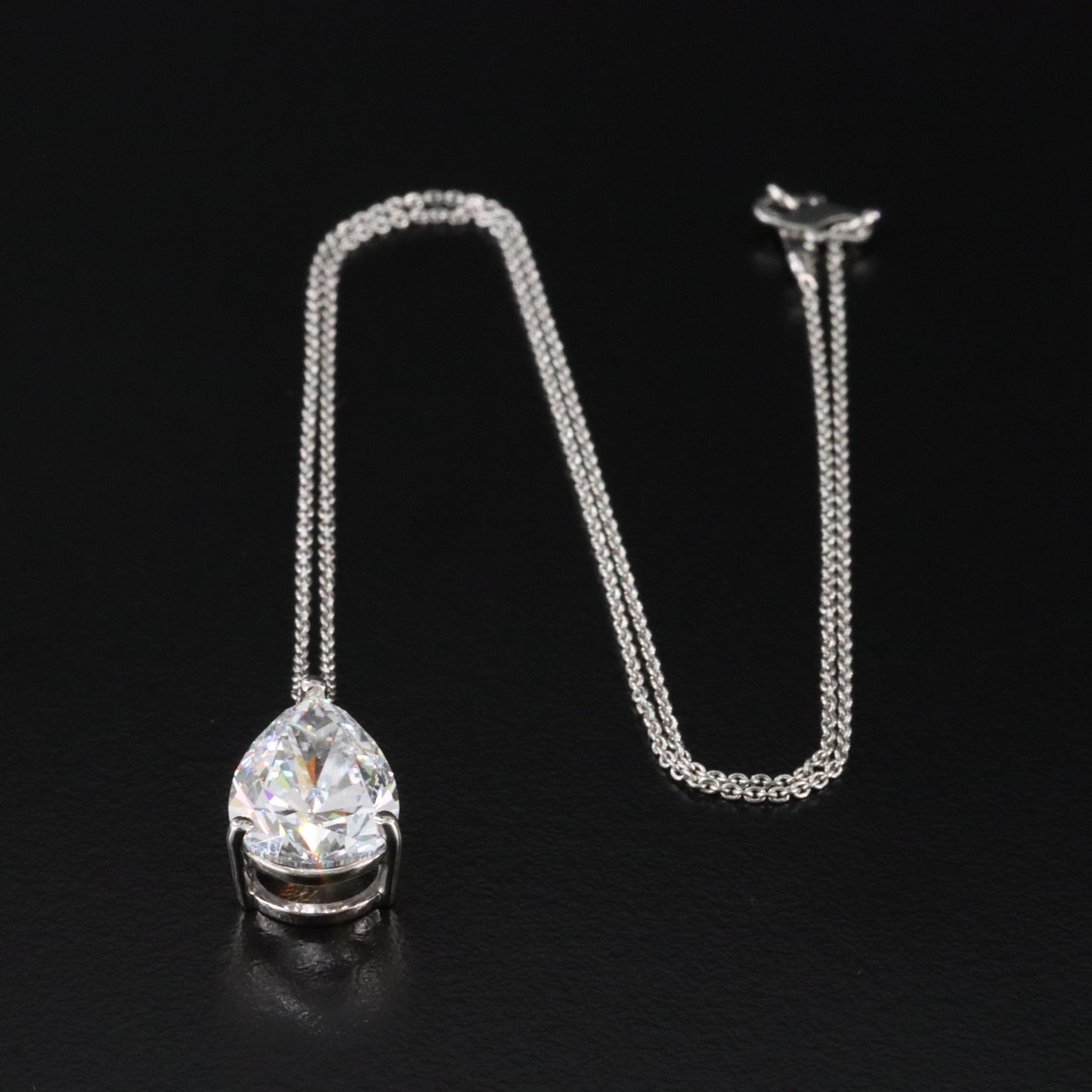 Platinum 5.09 CT Lab Grown Diamond Solitaire Necklace with IGI Report