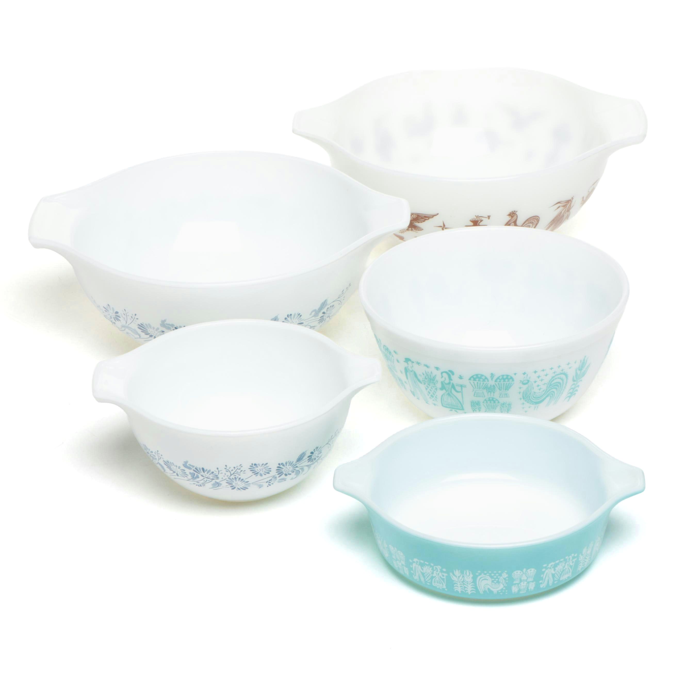 Pyrex "Colonial Mist", "Butterprint" and More Glass Cinderella Mixing Bowls