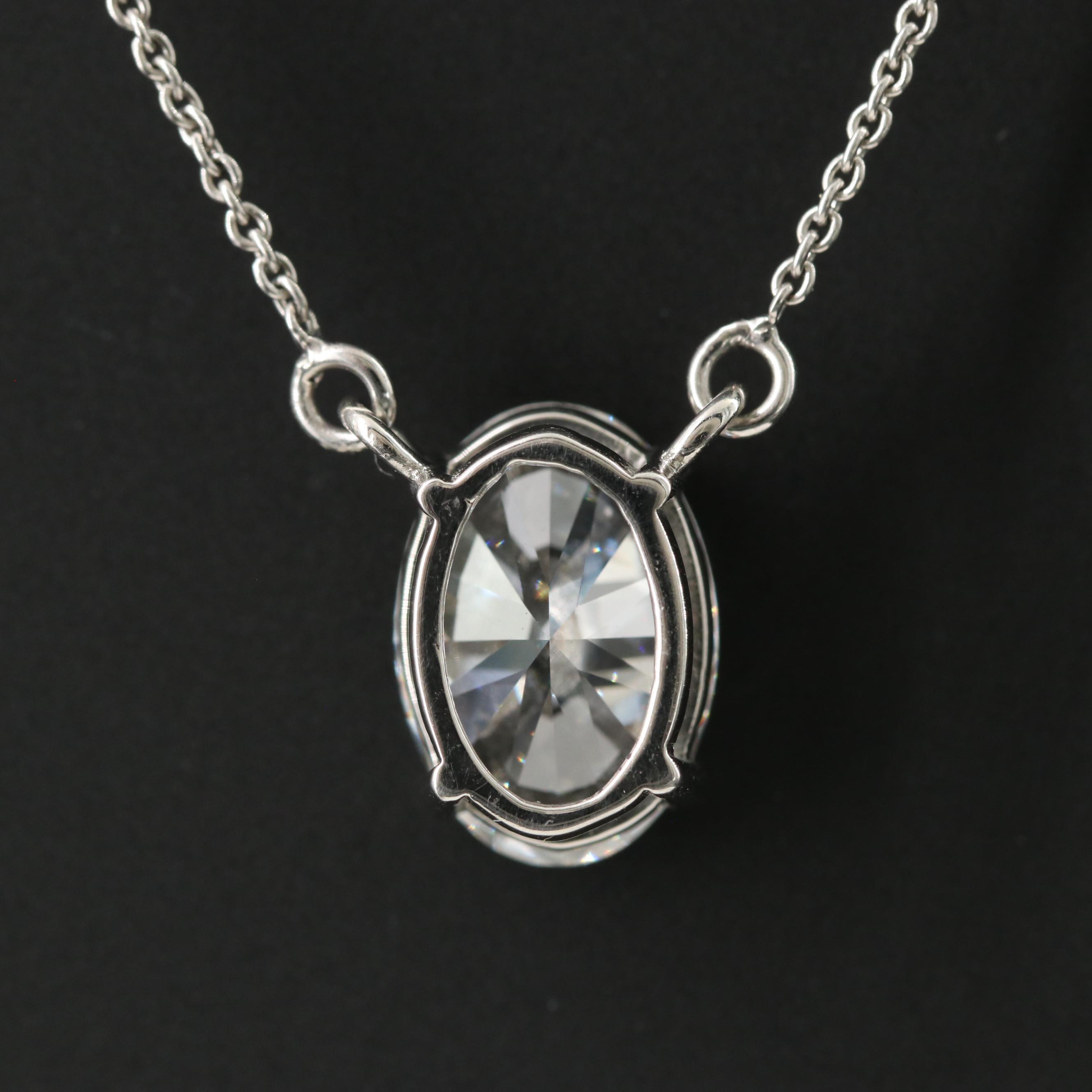 Platinum 3.05 CT Lab Grown Diamond Solitaire Necklace with IGI Report