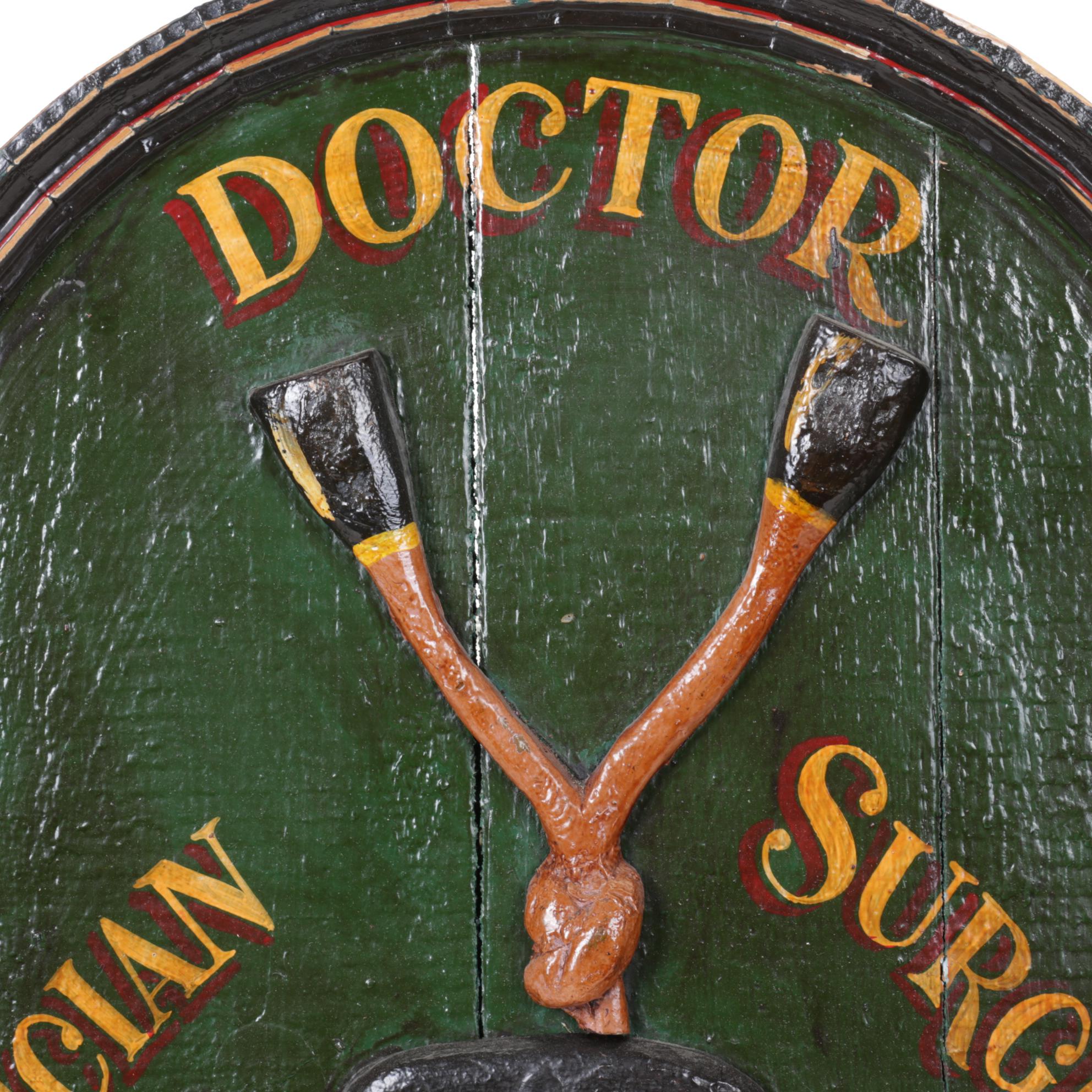 Hand-Painted "Dr. Kohl" Surgeon's Office Sign, Early to Mid 20th C. Style