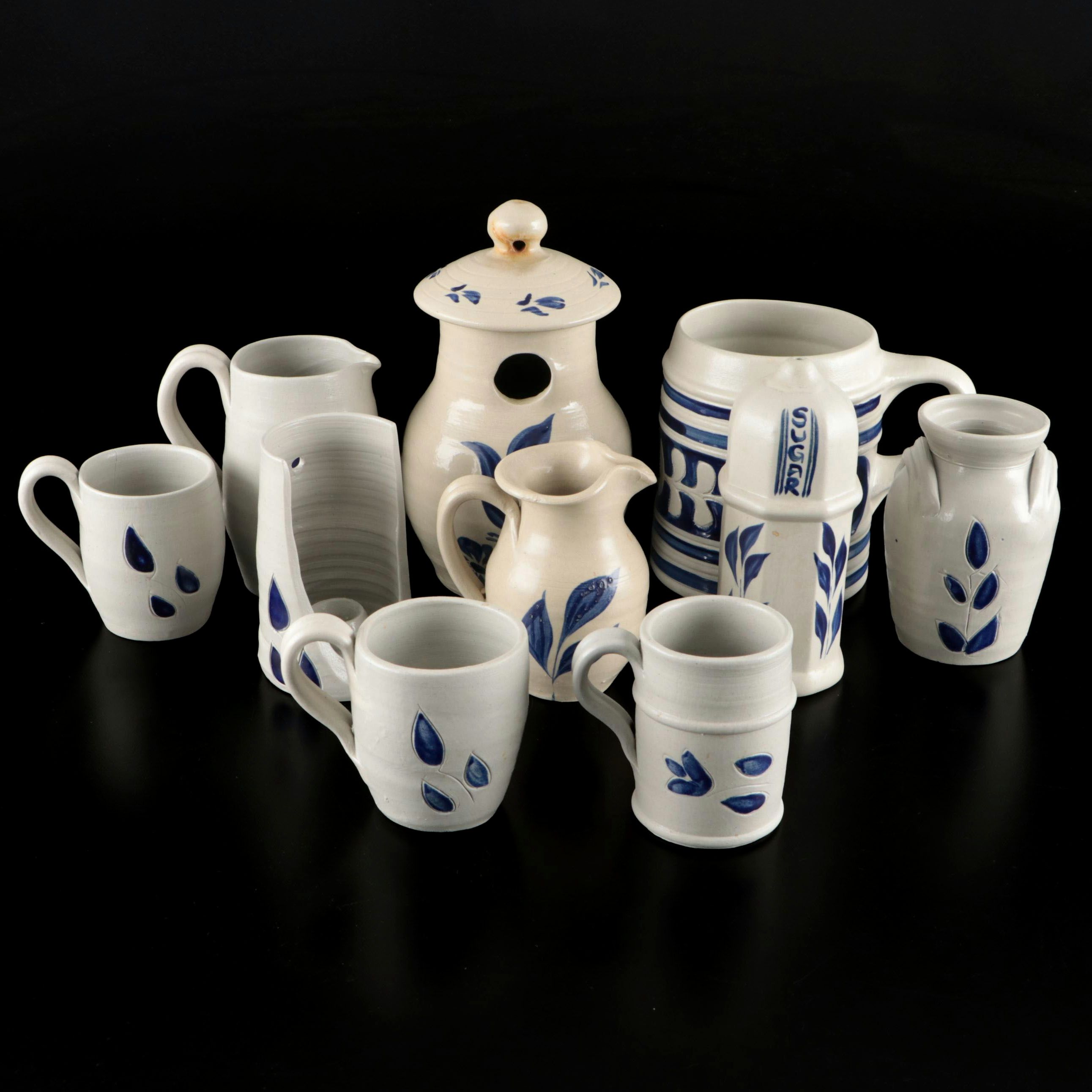 Williamsburg Pottery Ceramic Tableware with Maloney Pottery Ceramic Bird House