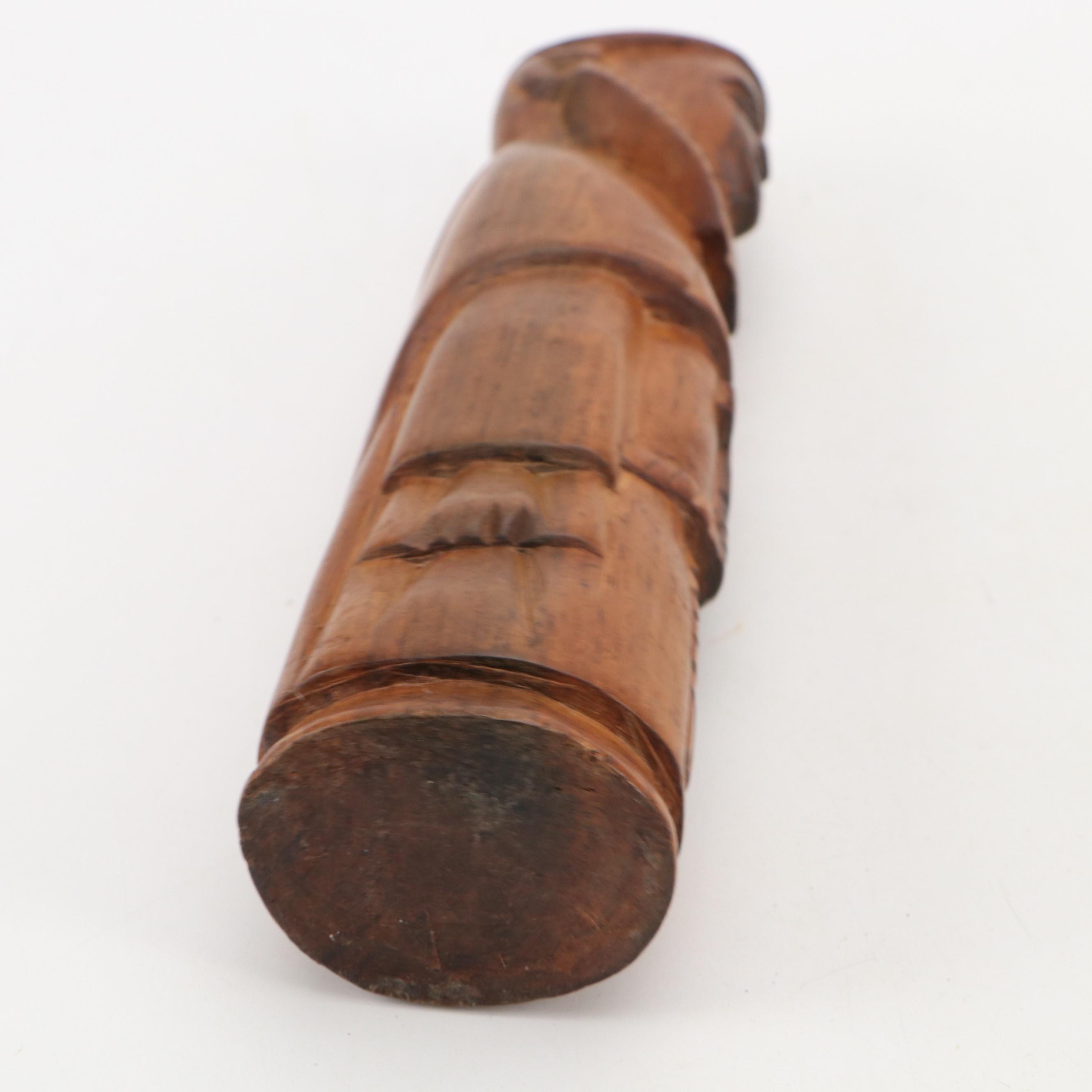 Mexican Folk Art Style Hand-Carved Wooden Monks