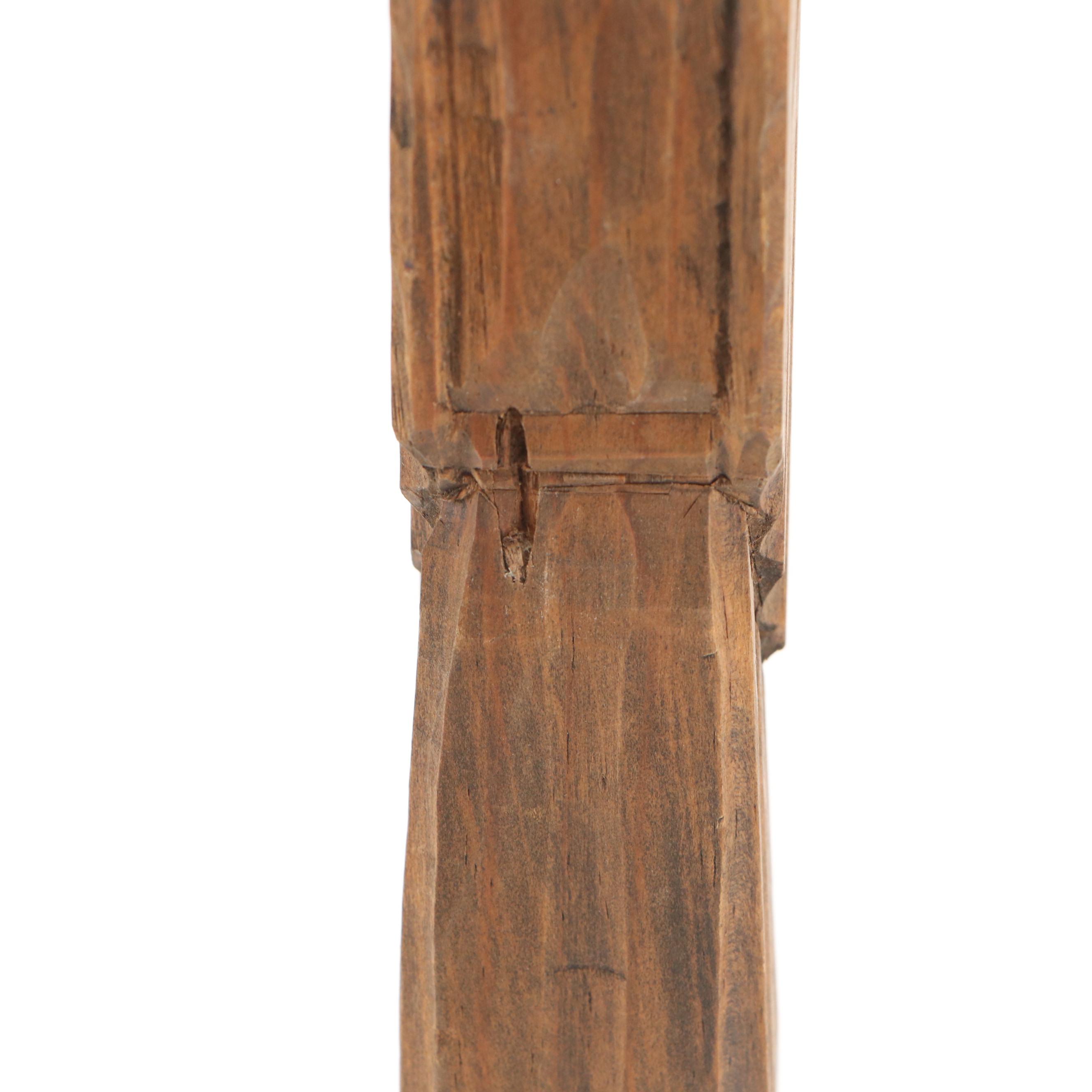 Mexican Folk Art Style Hand-Carved Wooden Monks