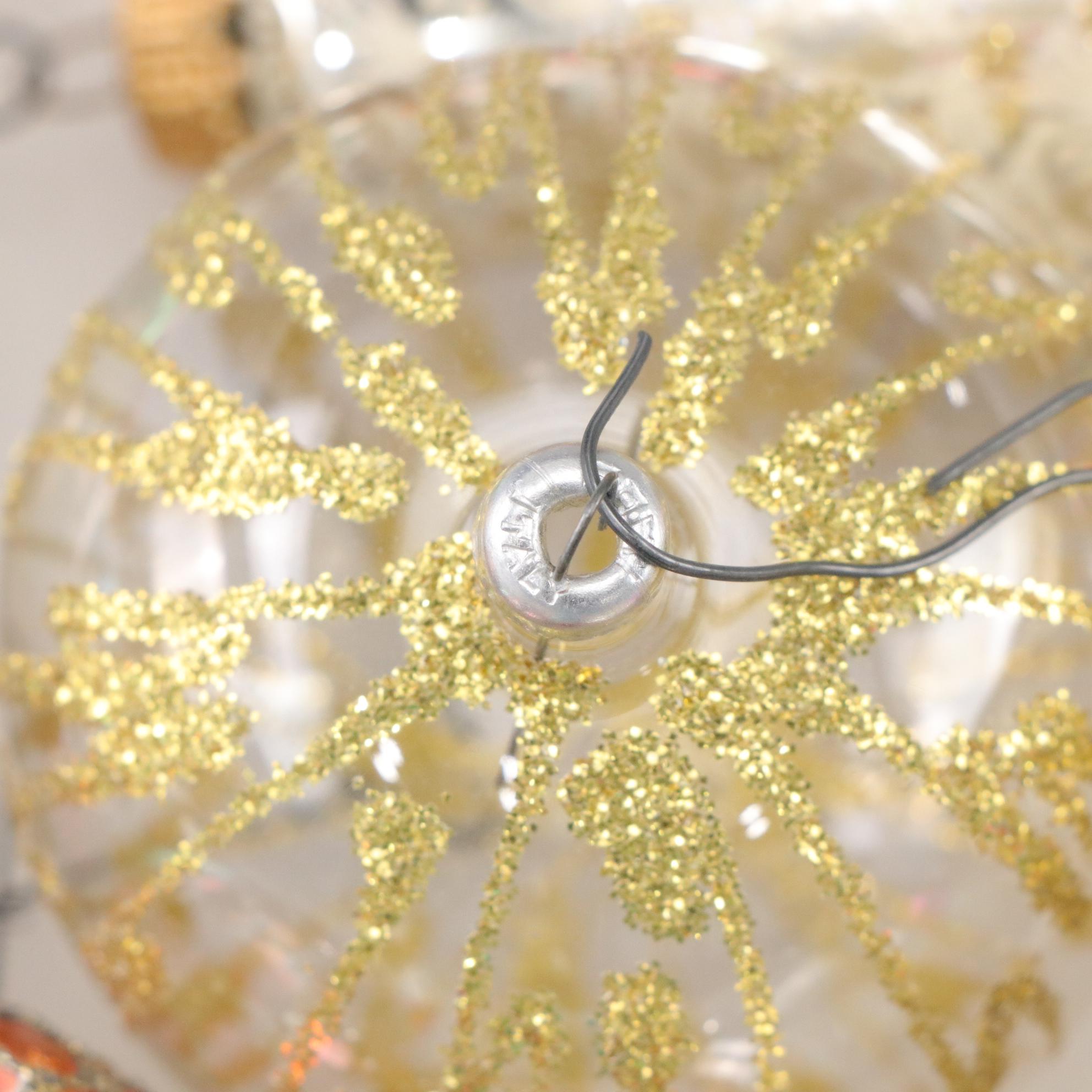 German & Italian Hand-Blown Old World Glass & Glitter Christmas Ornaments