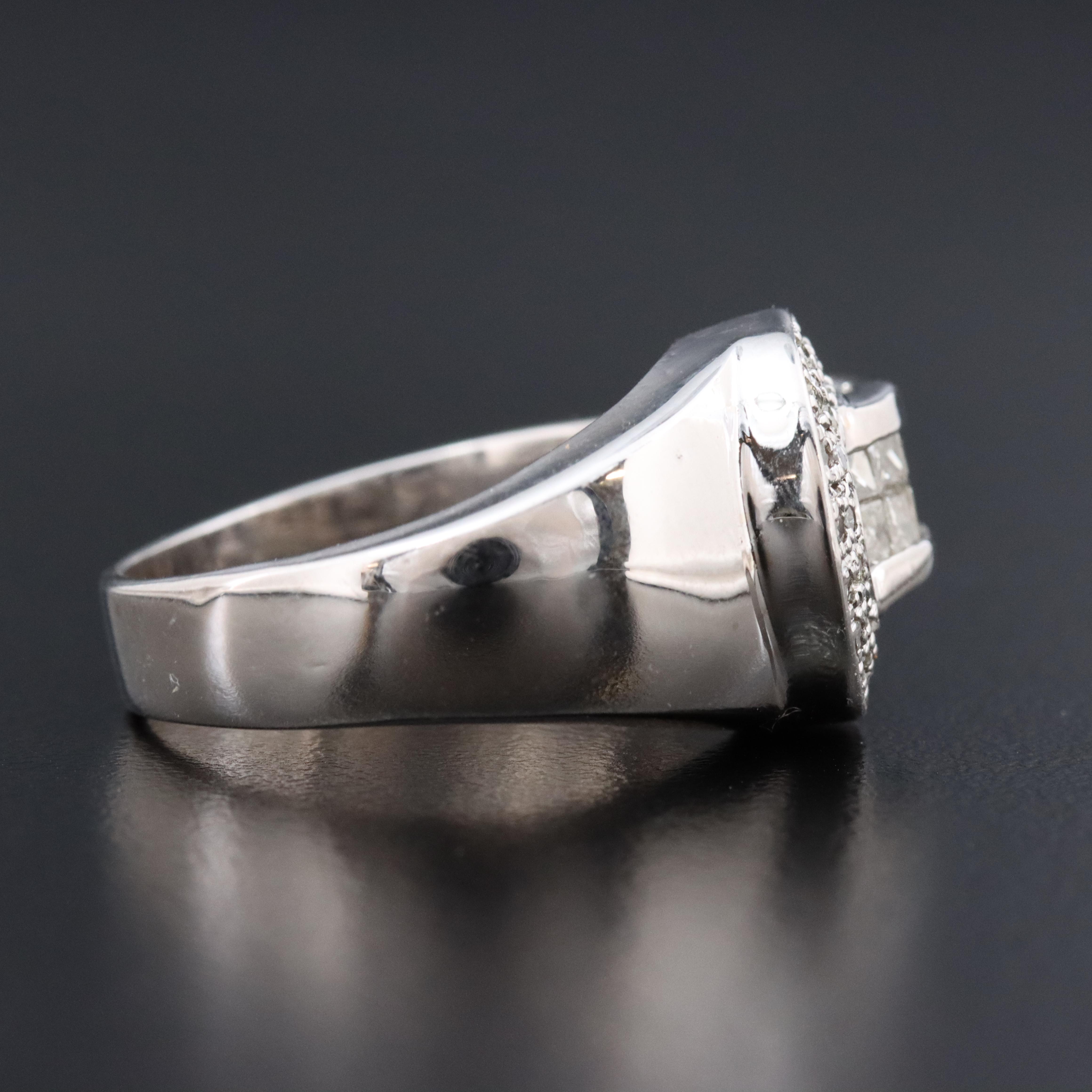 14K 0.96 CTW Diamond Interlocking Loop Ring