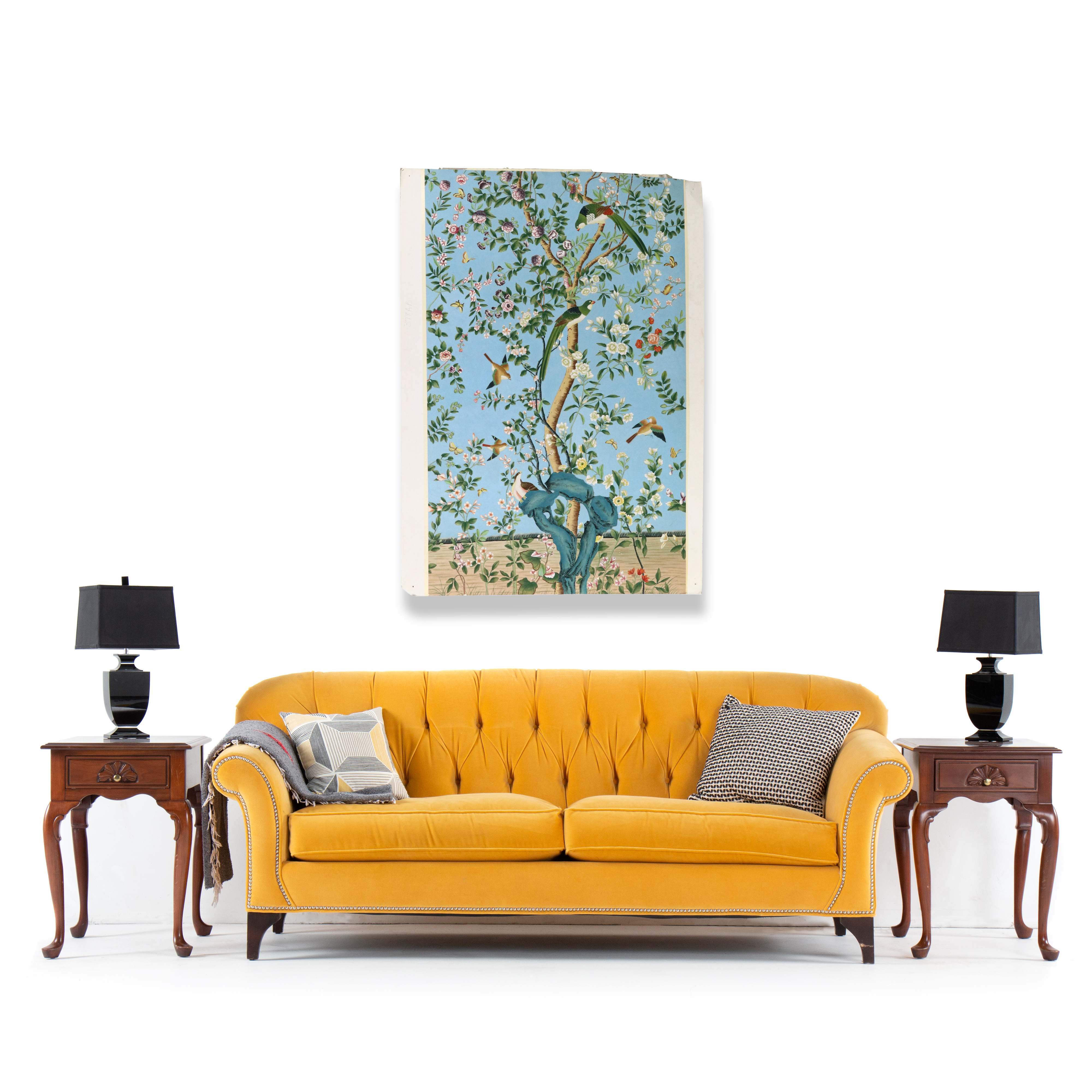 Large-Scale Chelsea House Chinoiserie Painting, 21st Century