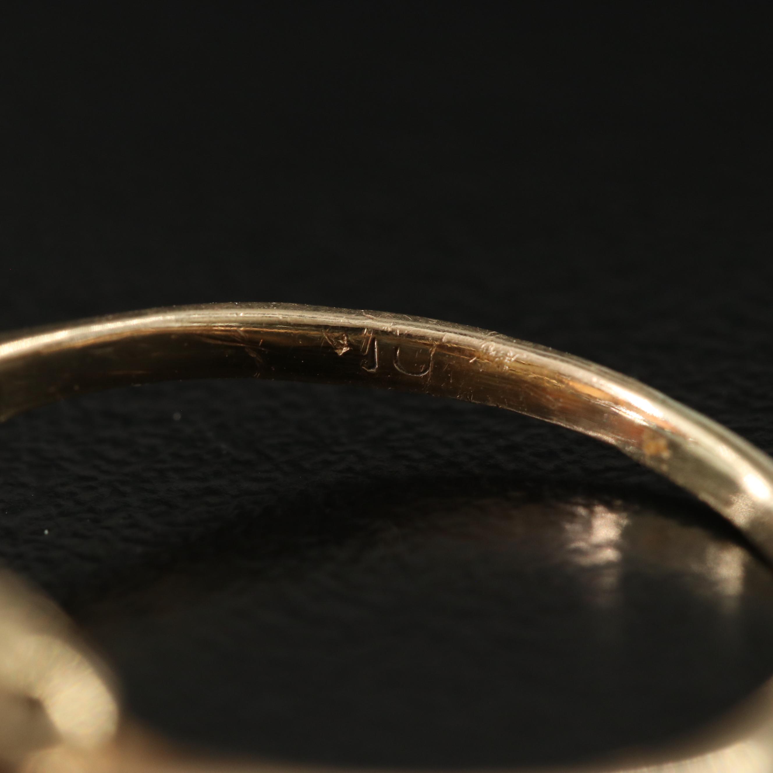 10K Opal Three Stone Ring