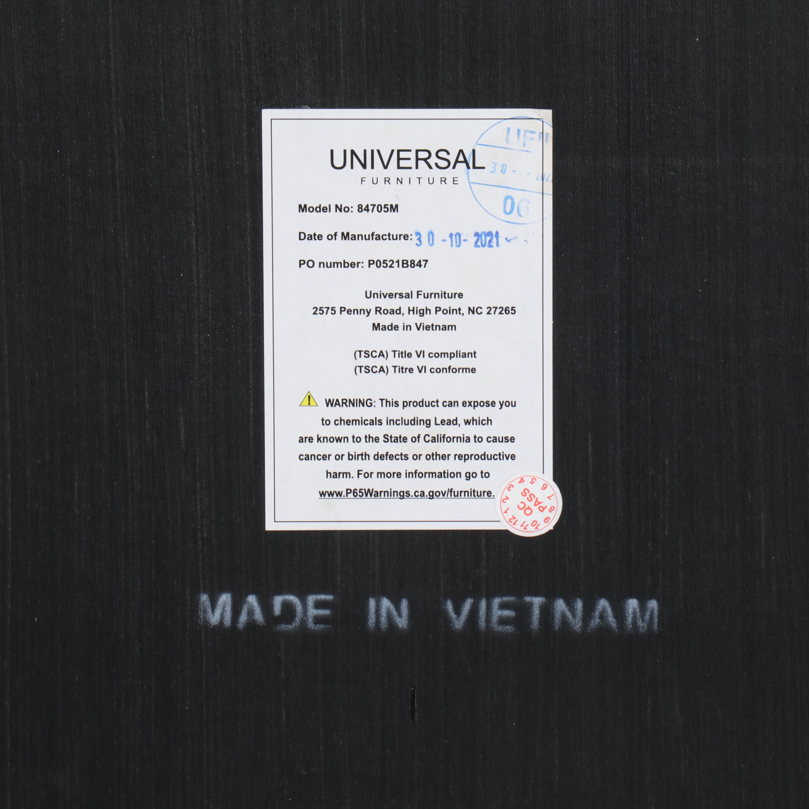 Universal Furniture Rectangular Bronze Tone Mirror