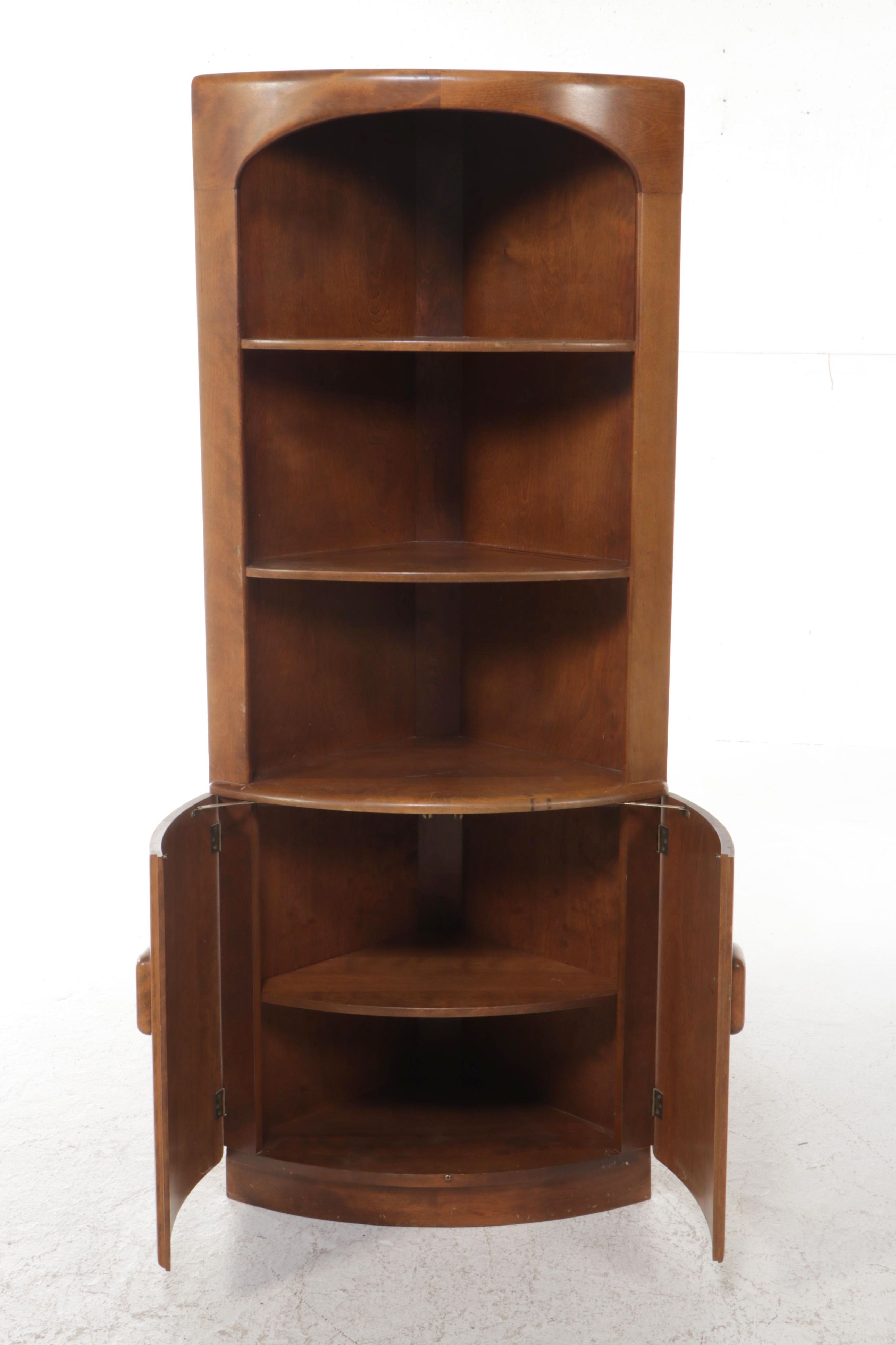 Haywood Wakefield Mid Century Modern Style Birch Corner Cabinet