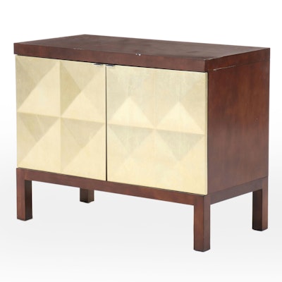 Contemporary Wood and Gilt Front Console Cabinet Contemporary Wood and Gilt Front Console Cabinet