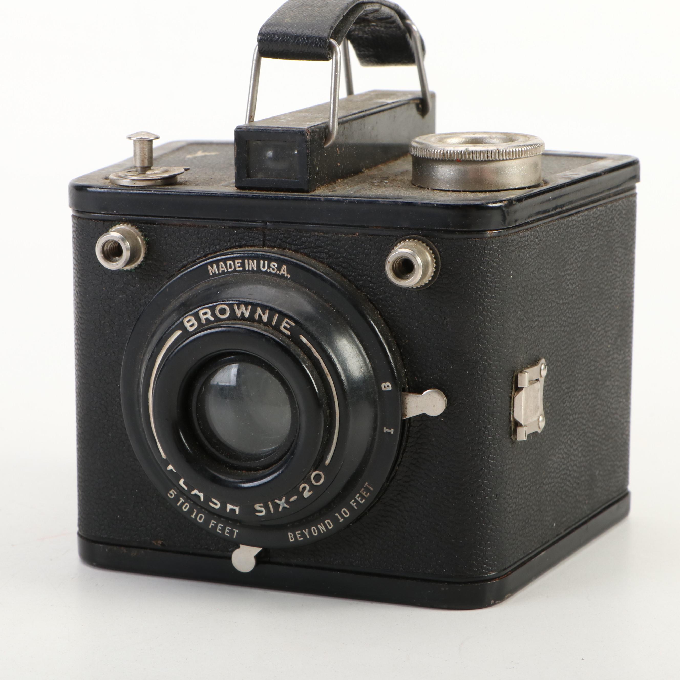 Kodak Brownie Hawkeye Flash Model Camera and Flash Six-20 Camera