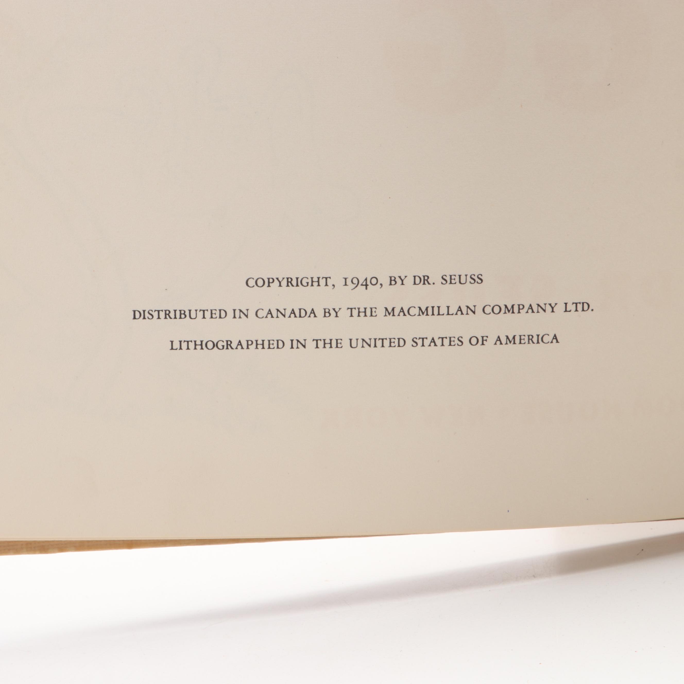 Illustrated "Horton Hatches the Egg" by Dr. Seuss, 1940