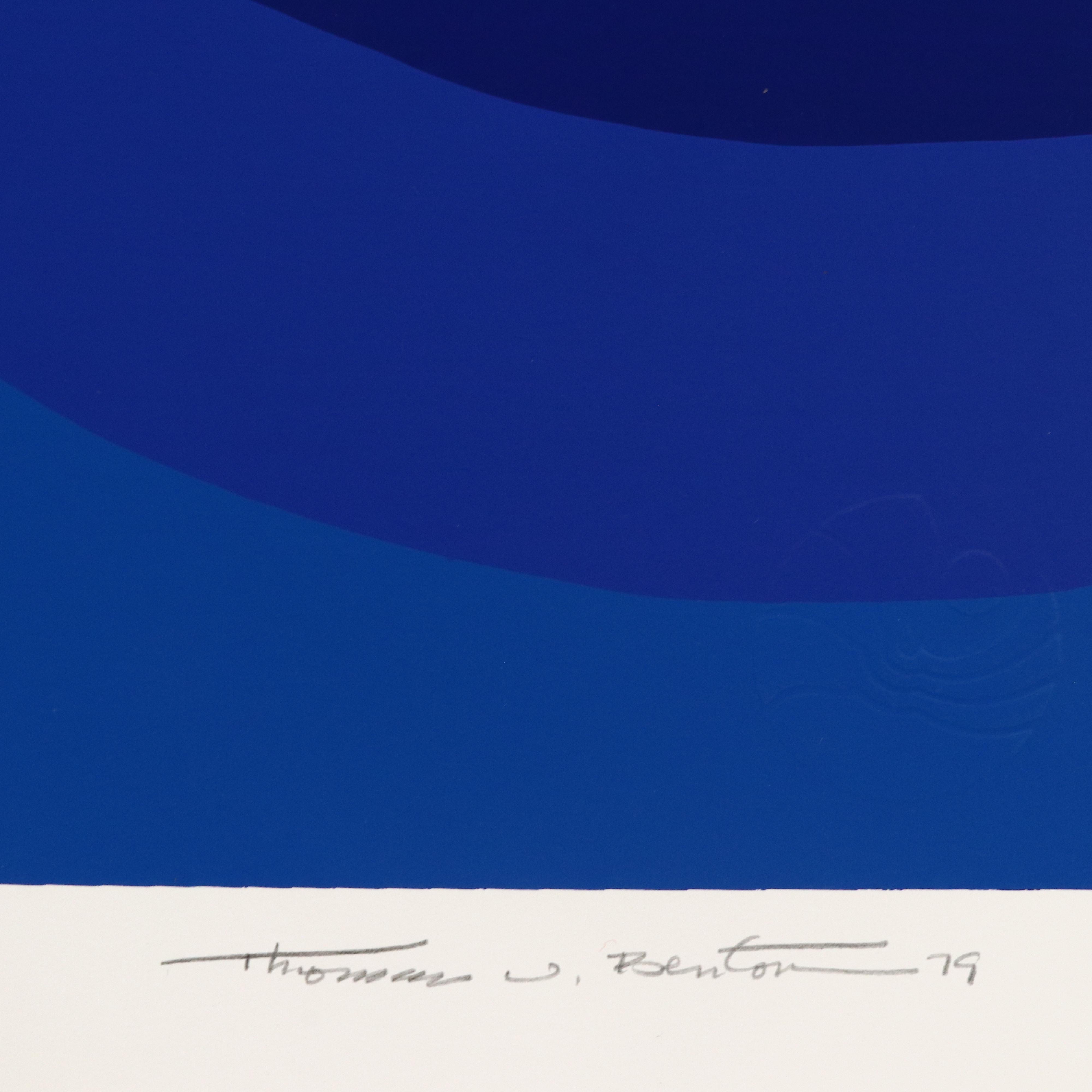 Thomas Whelan Benton Abstract Serigraph "White Cap," 1979