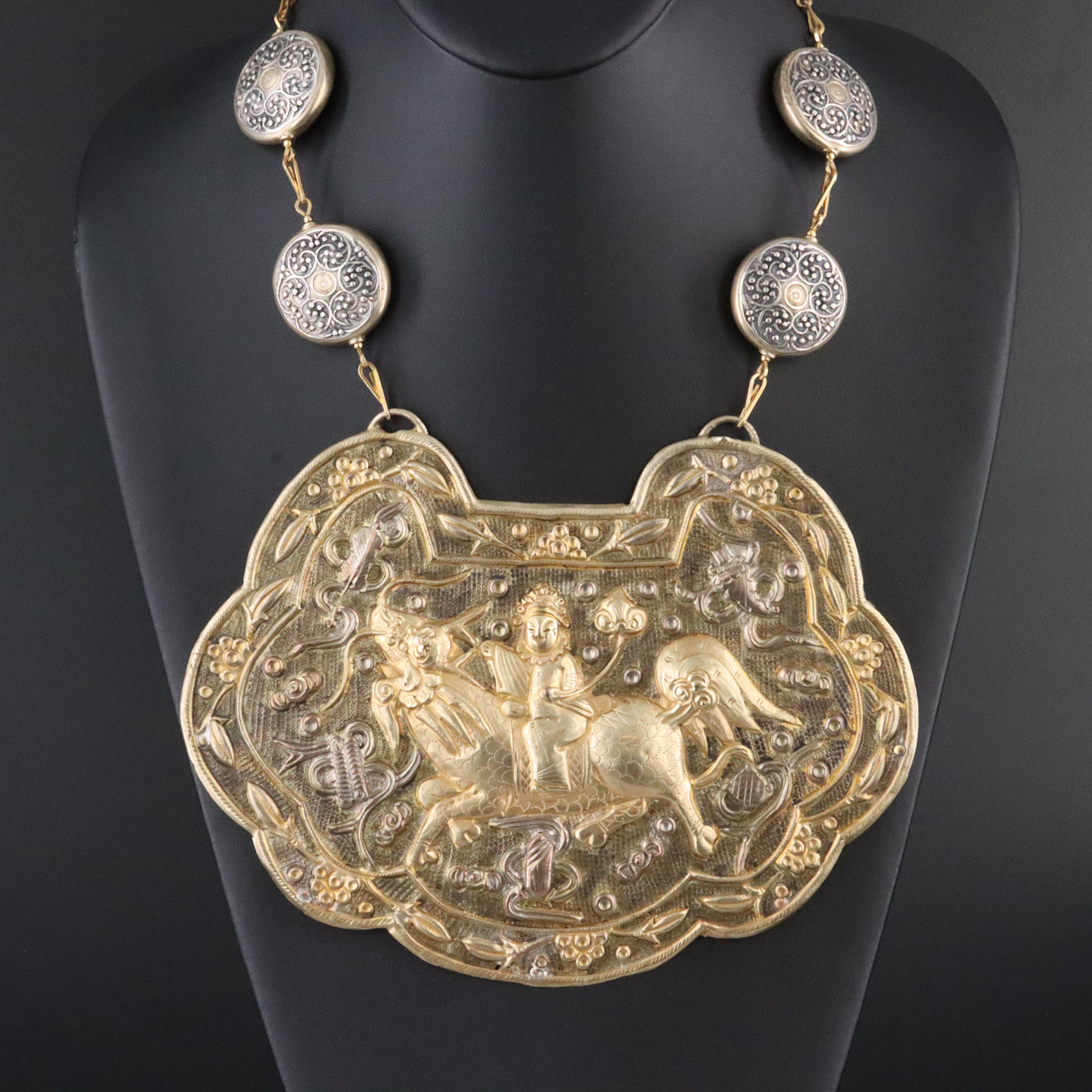 Chinese Mythological Qilin Lock Charm Necklace