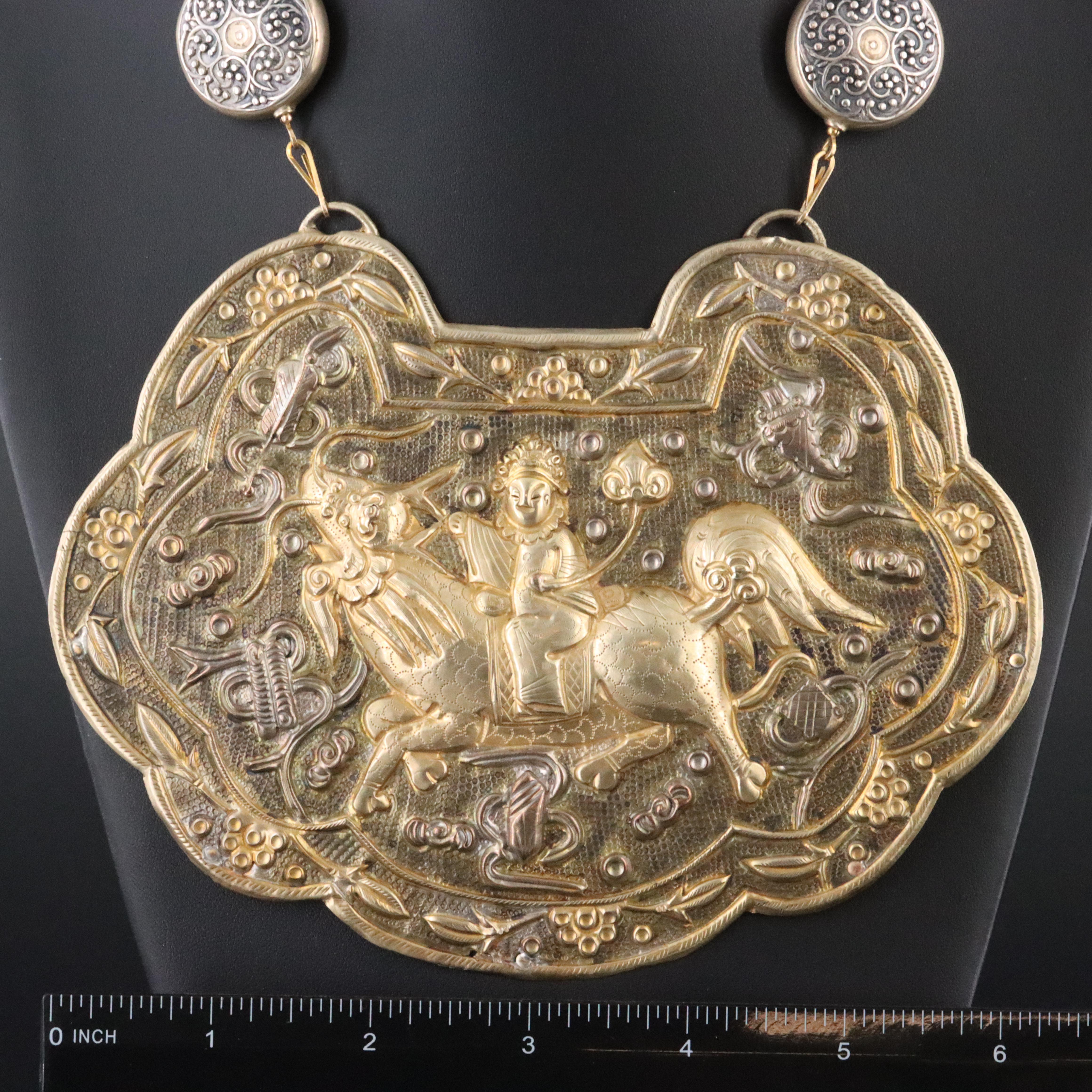 Chinese Mythological Qilin Lock Charm Necklace