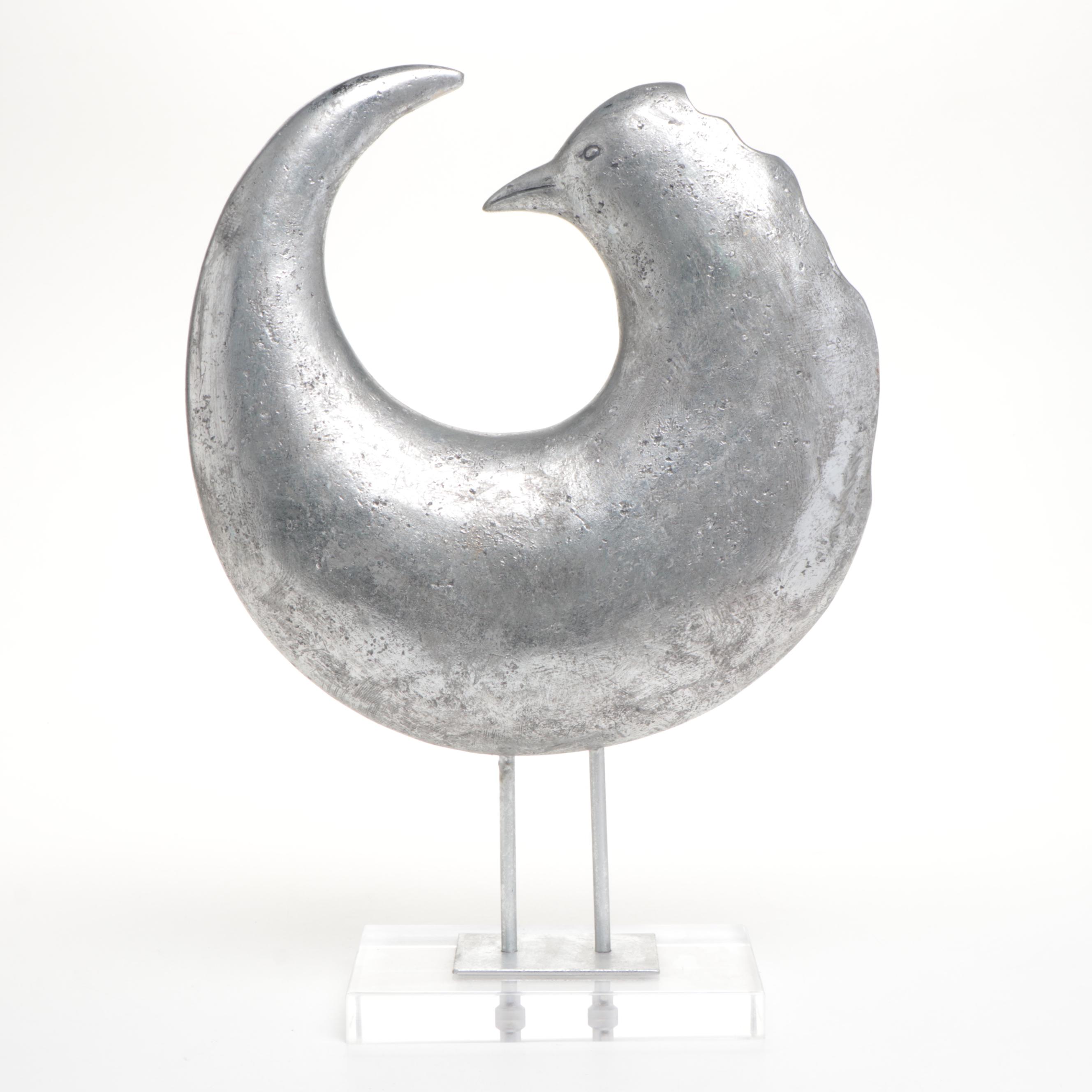 Billy Moon For Uttermost Isha Resin and Acrylic Silver Bird
