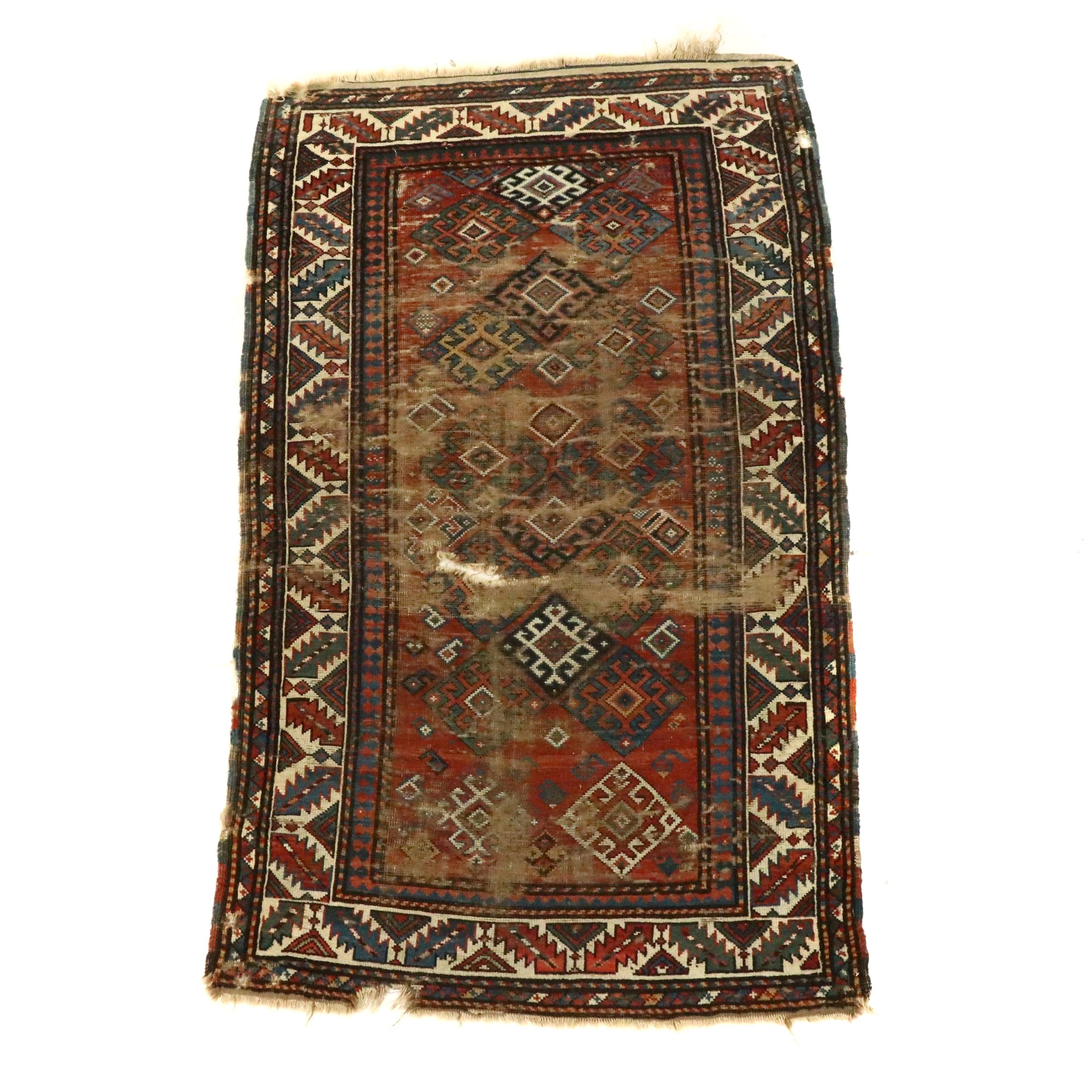 3'4 x 6'1 Hand-Knotted Caucasian Kazak Area Rug