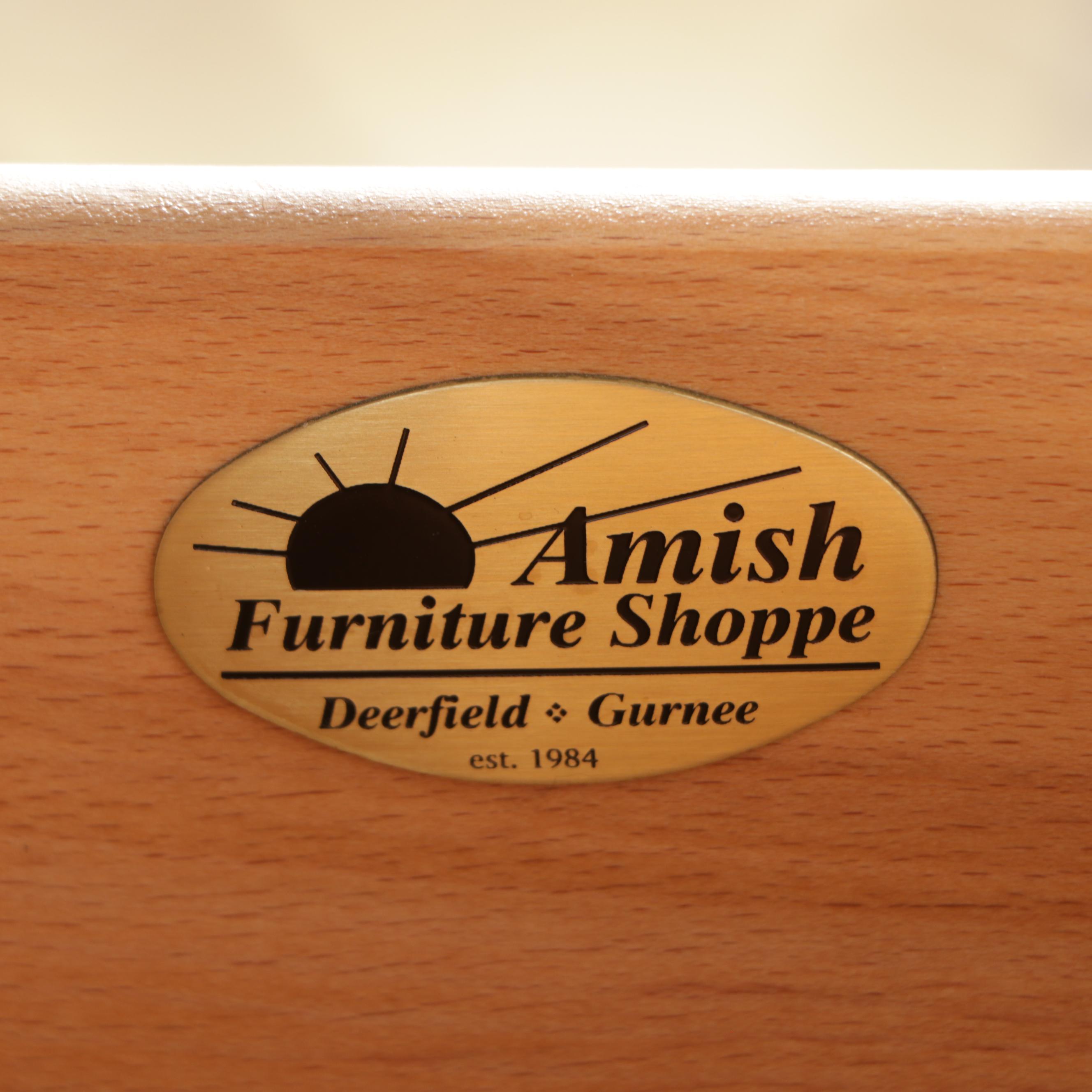 Amish Furniture Shoppe Oak and Black Lacquered Tall Chest