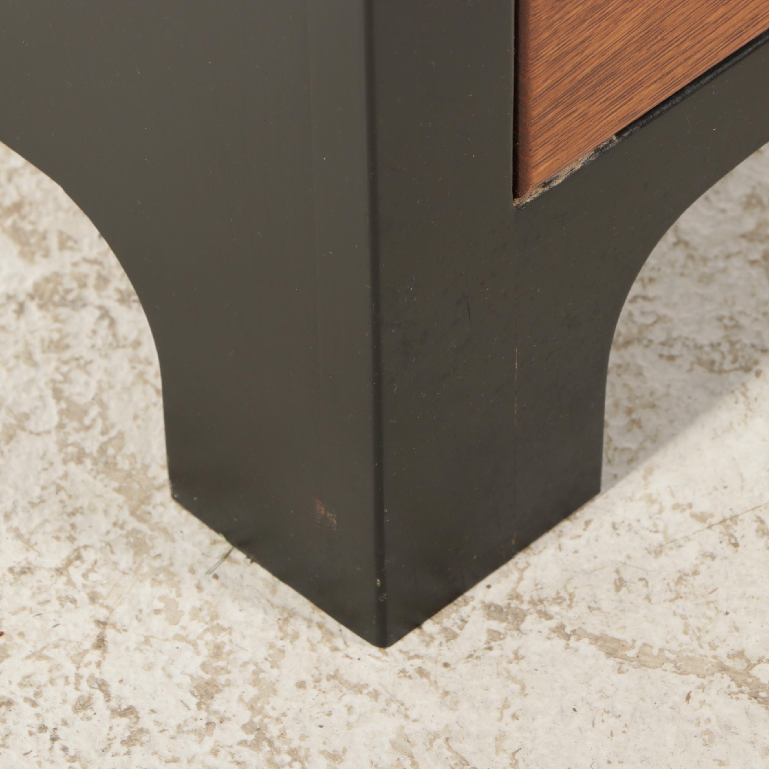 Amish Furniture Shoppe Oak and Black Lacquered Tall Chest