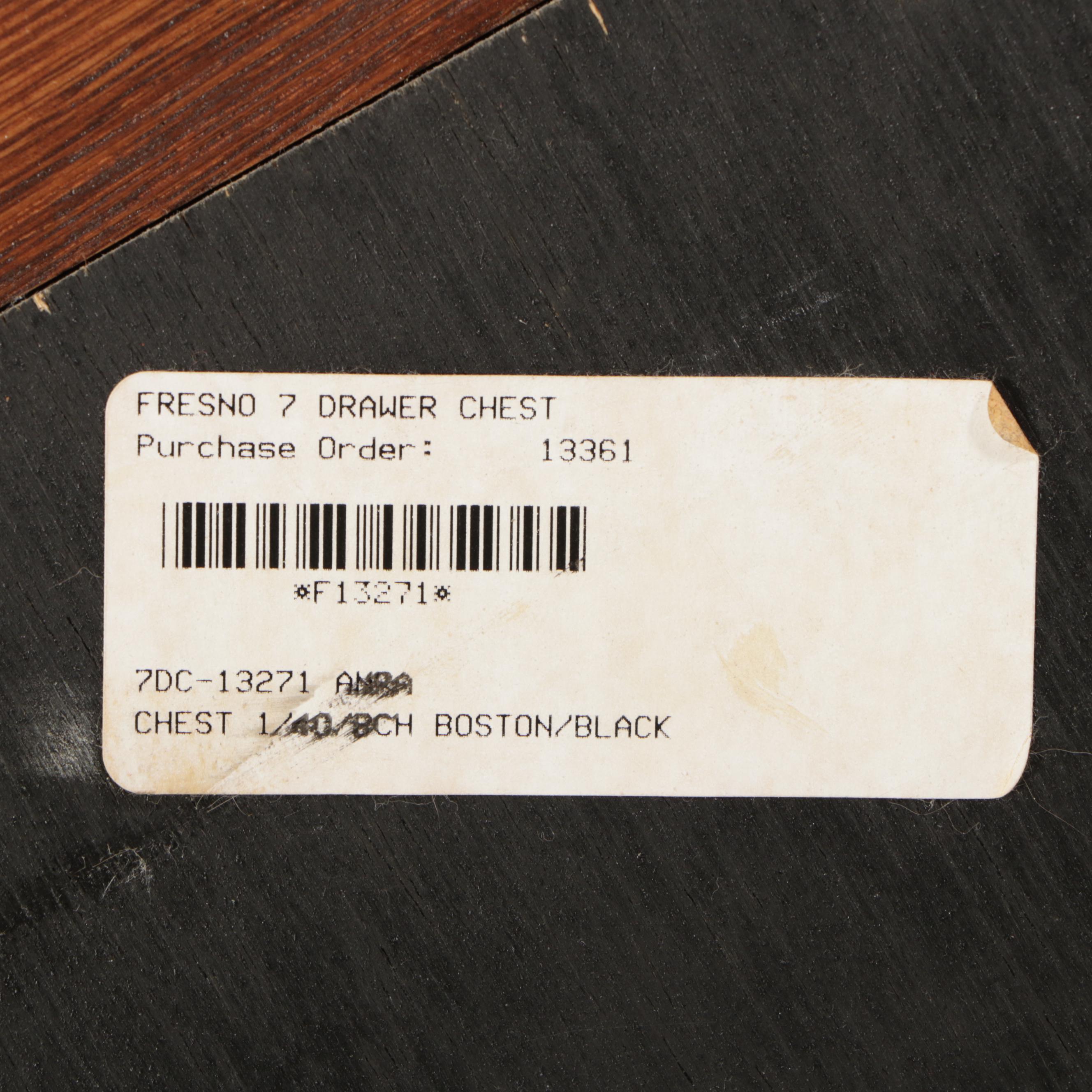 Amish Furniture Shoppe Oak and Black Lacquered Tall Chest