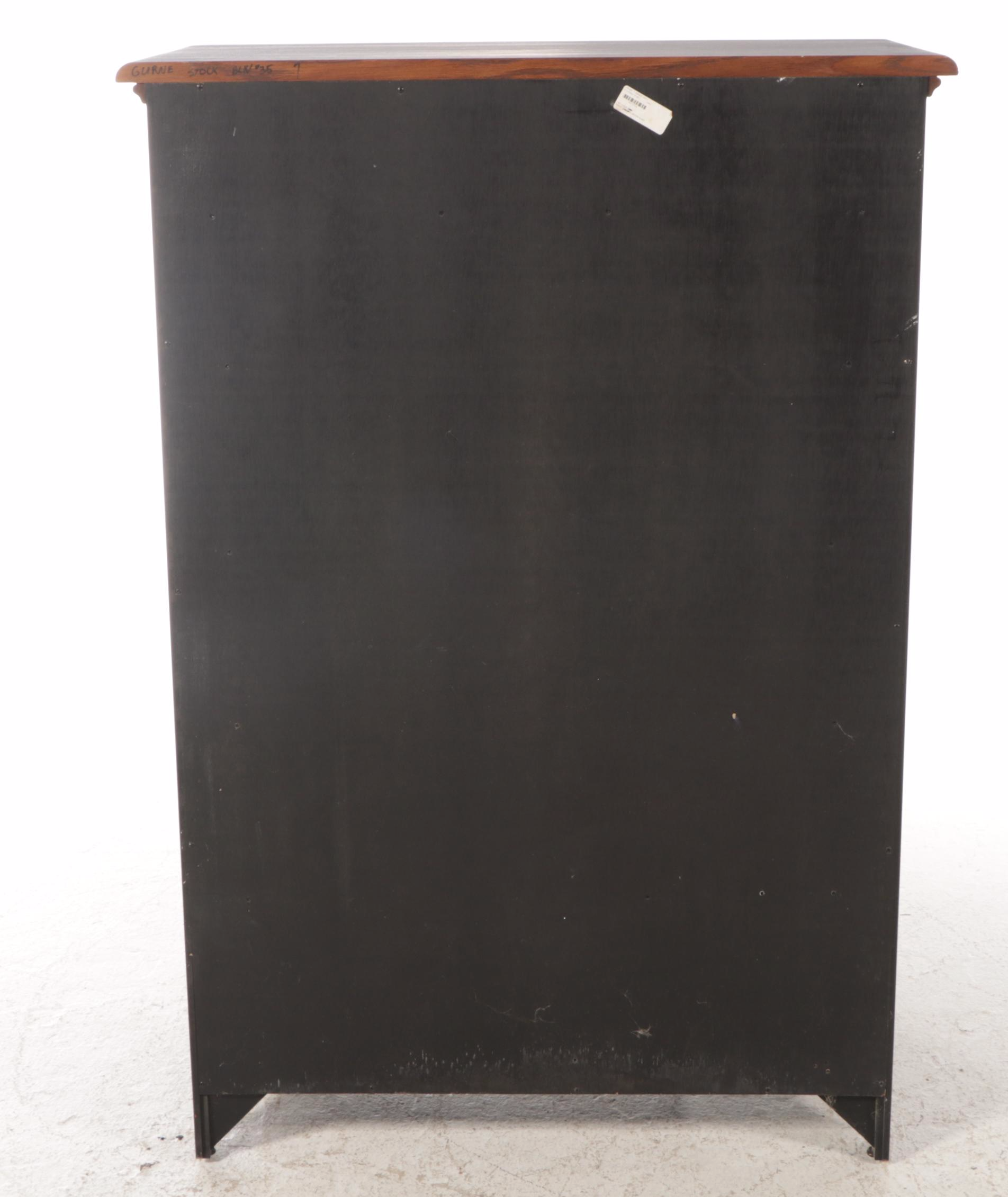 Amish Furniture Shoppe Oak and Black Lacquered Tall Chest