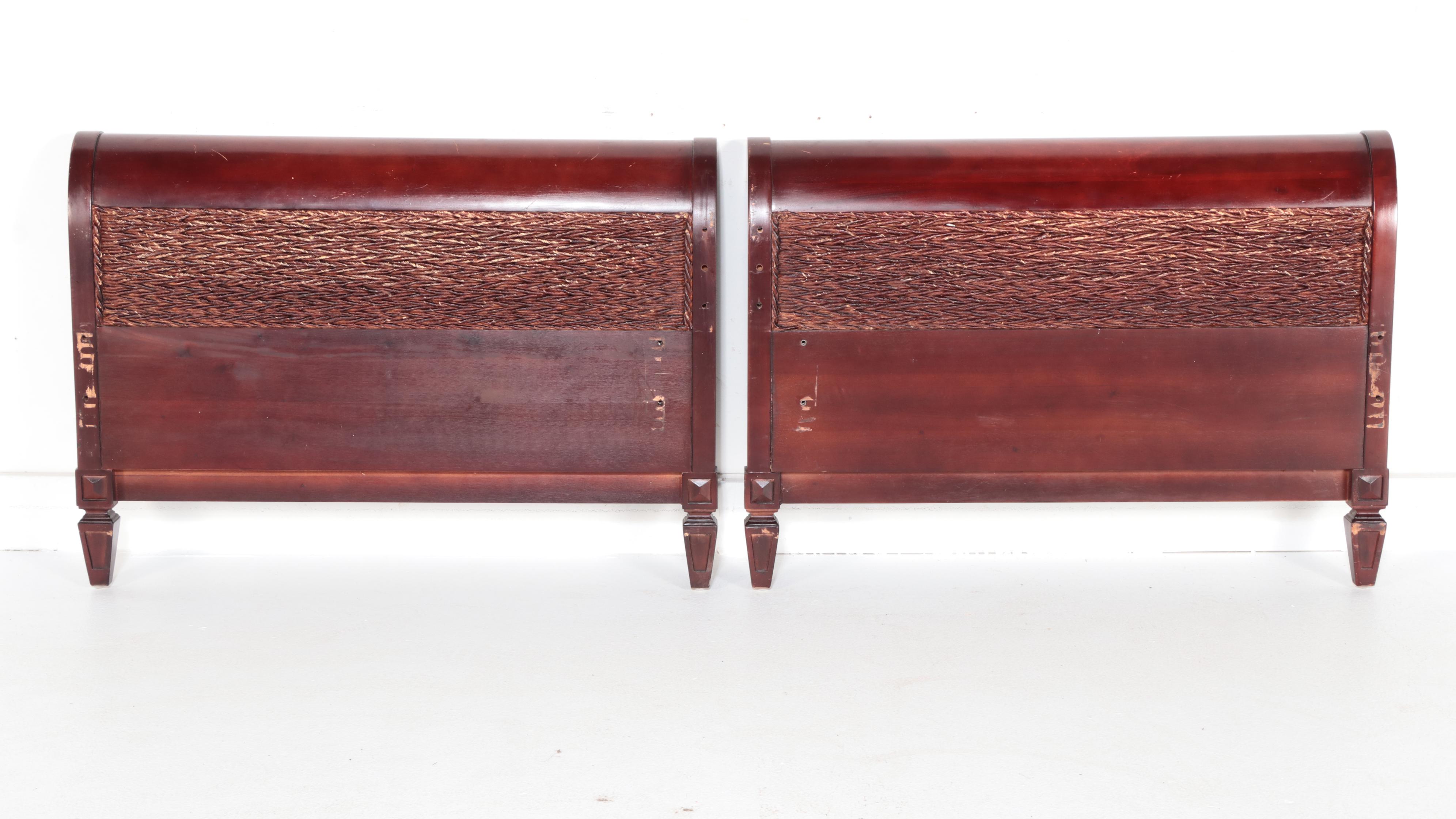 DRT Colonial Style Mahogany Finish and Rush Day Bed