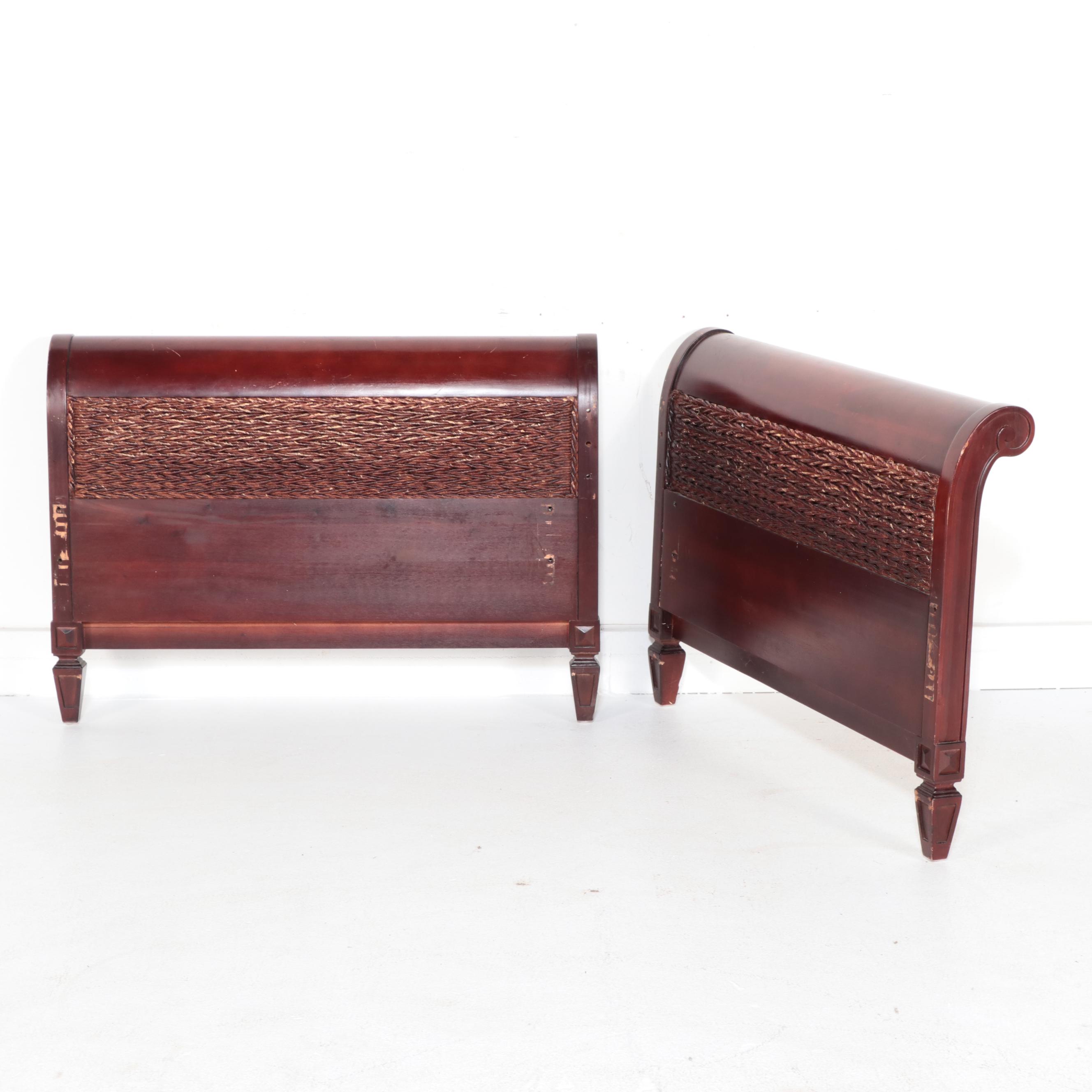 DRT Colonial Style Mahogany Finish and Rush Day Bed