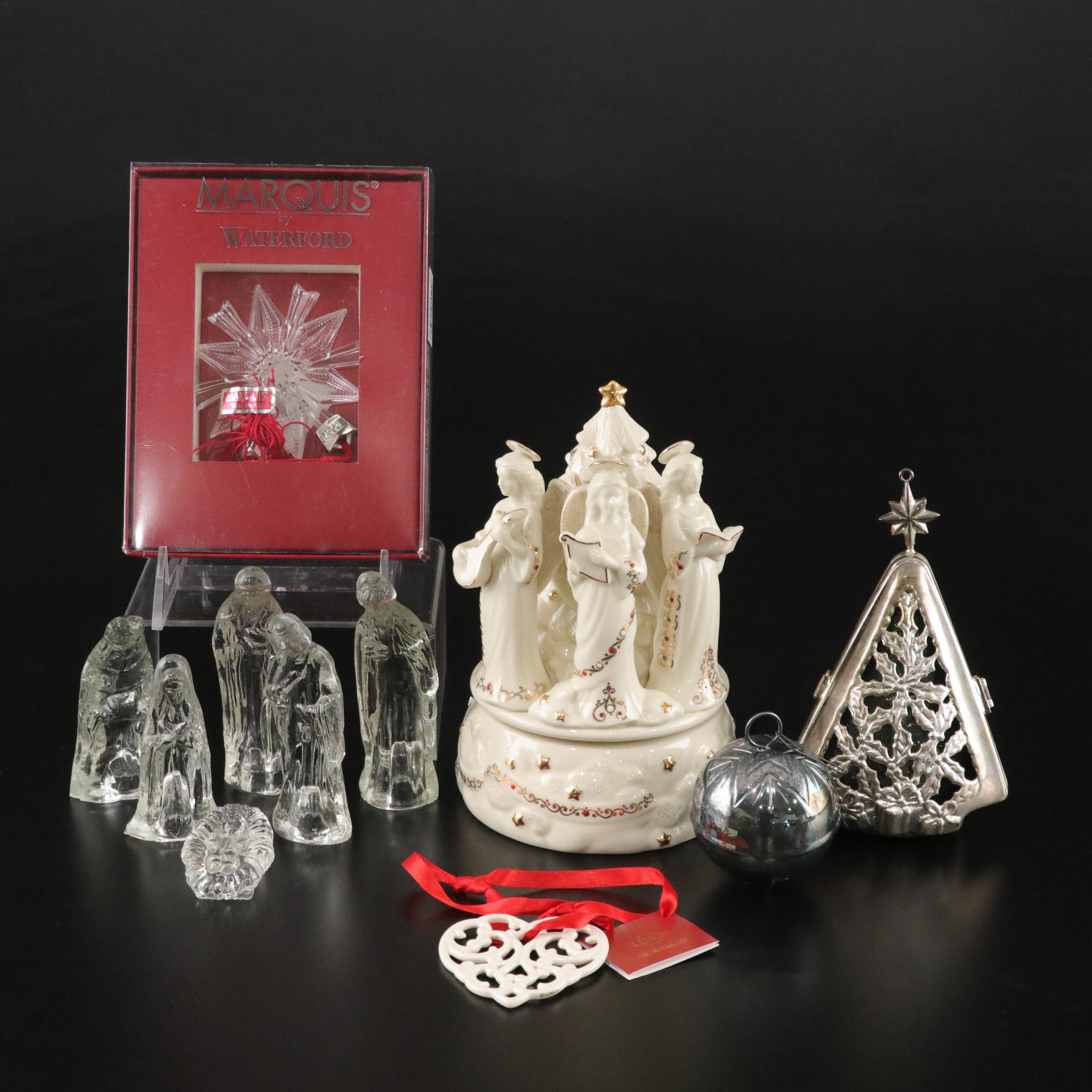 Lenox China Jewels "Angels" Musical Figurine with Waterford & More Crystal Decor