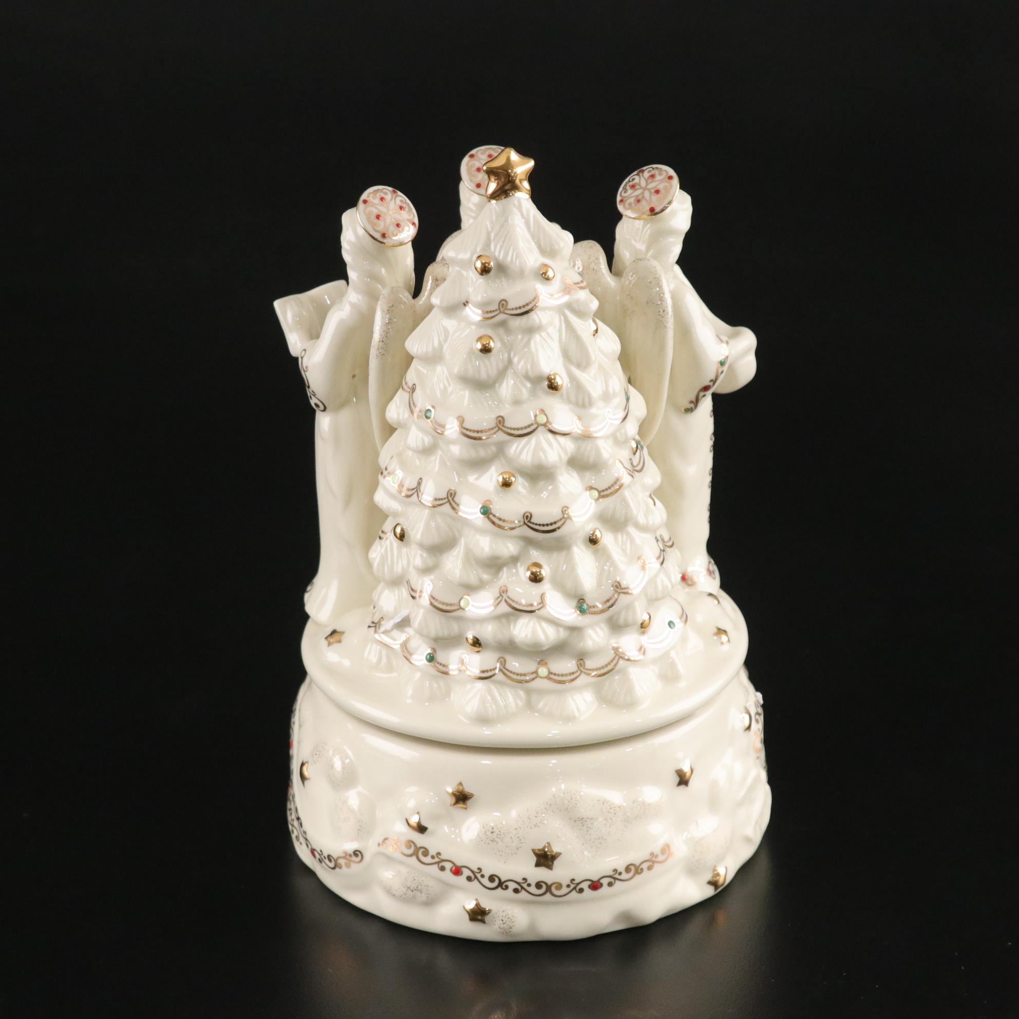 Lenox China Jewels "Angels" Musical Figurine with Waterford & More Crystal Decor