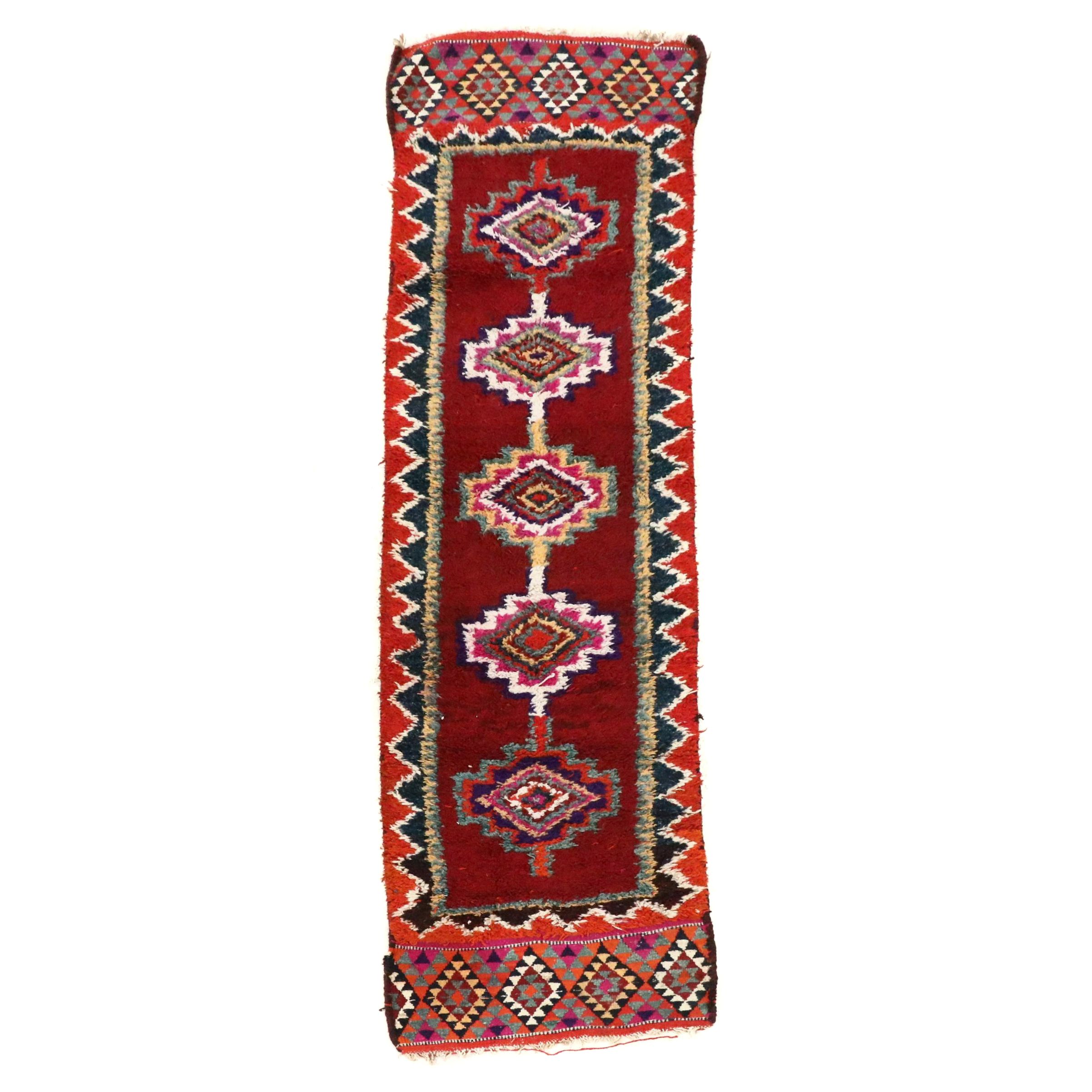 2'9 x 9'11 Hand-Knotted Moroccan Berber Carpet Runner