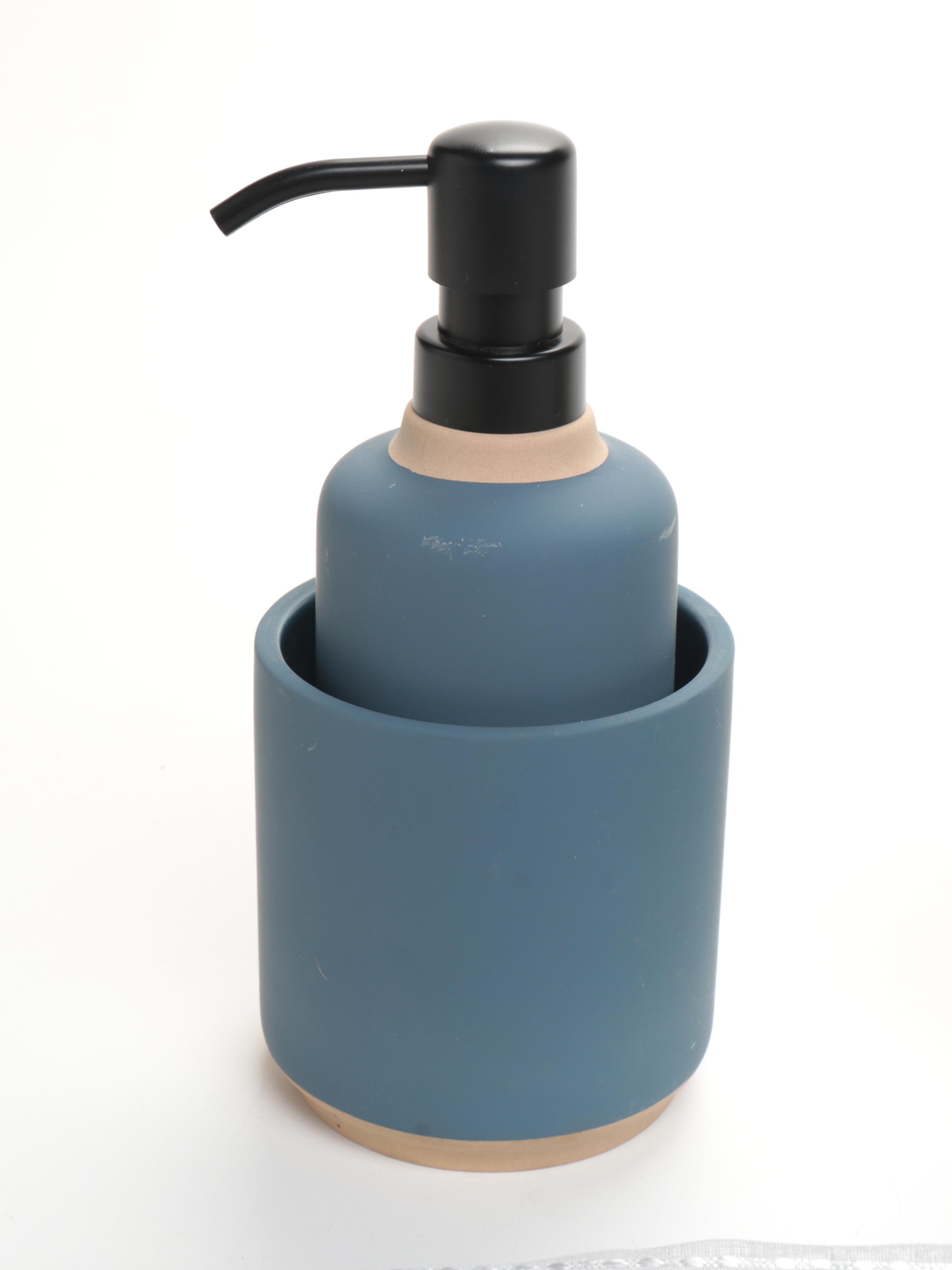 UGG Ceramic Soap Dispenser and Jar with Curtains and Other Décor