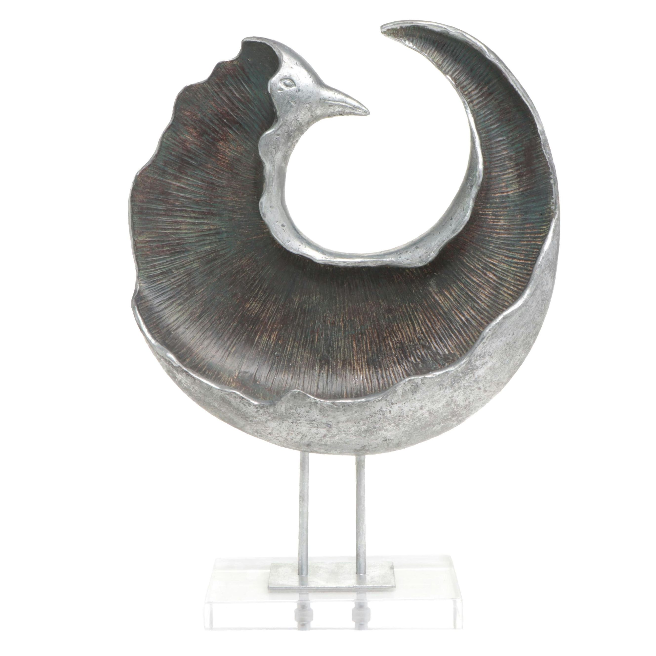 Billy Moon For Uttermost Isha Resin and Acrylic Silver Bird