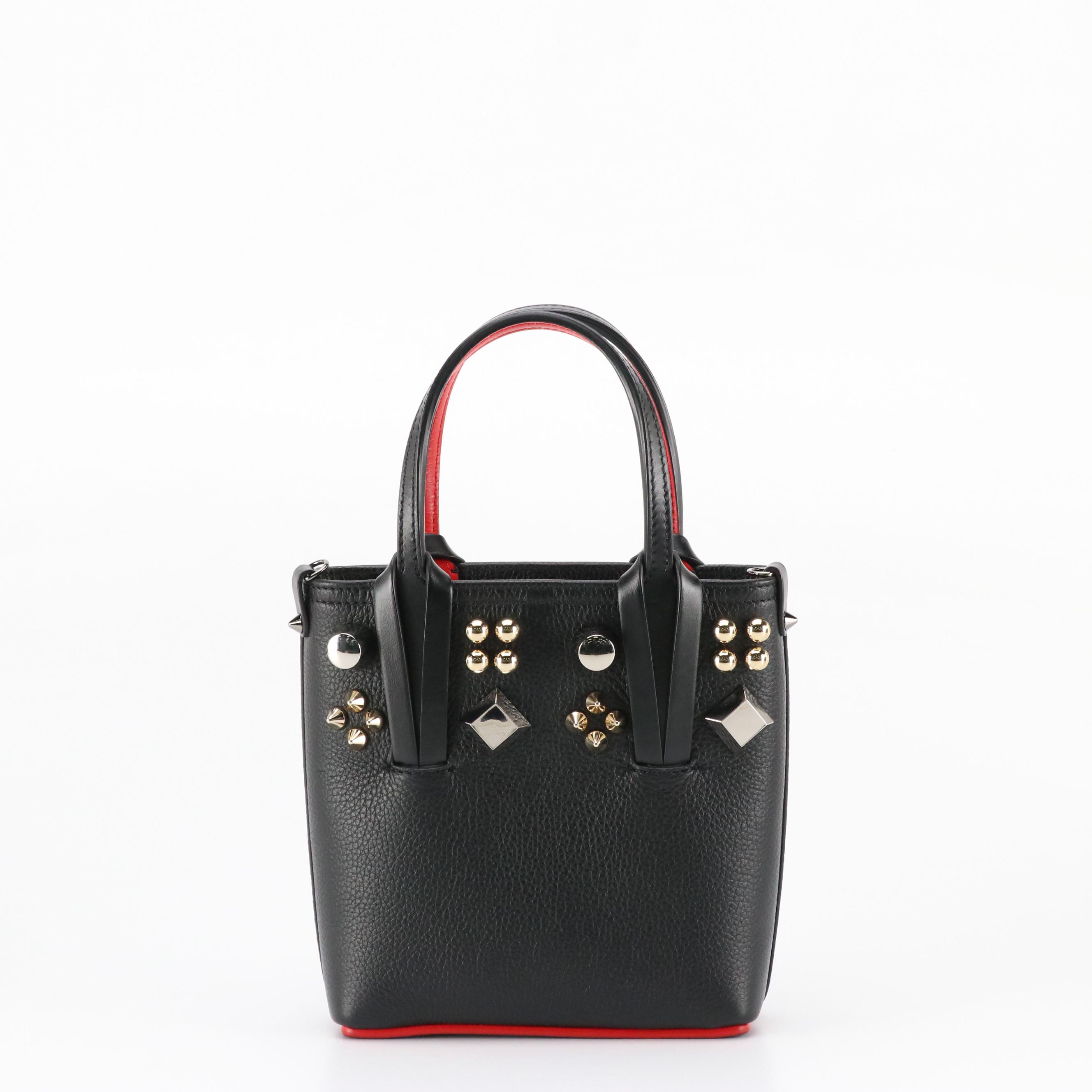 Christian Louboutin Cabata North/South Mini Tote in Spiked/Studded Leather