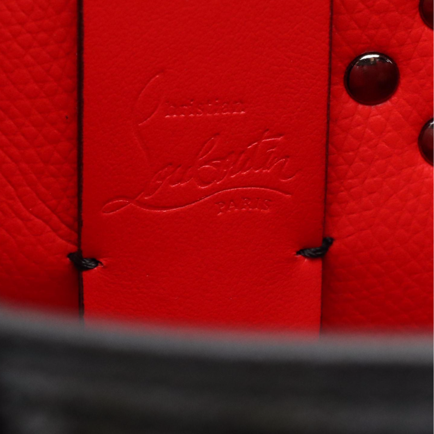 Christian Louboutin Cabata North/South Mini Tote in Spiked/Studded Leather