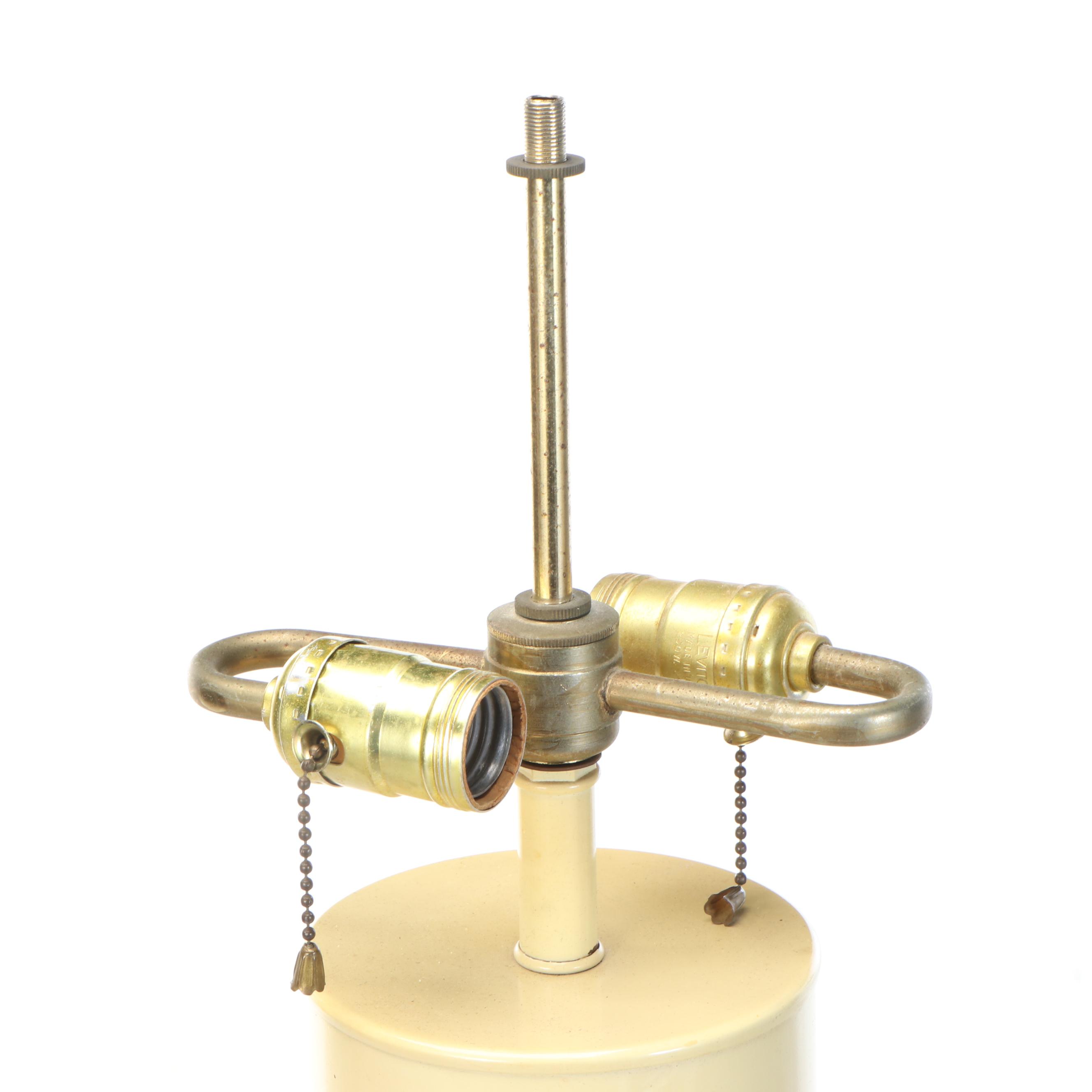 California Modern Spiral Floor Lamp & Fluted Shade, Manner of Michael Taylor