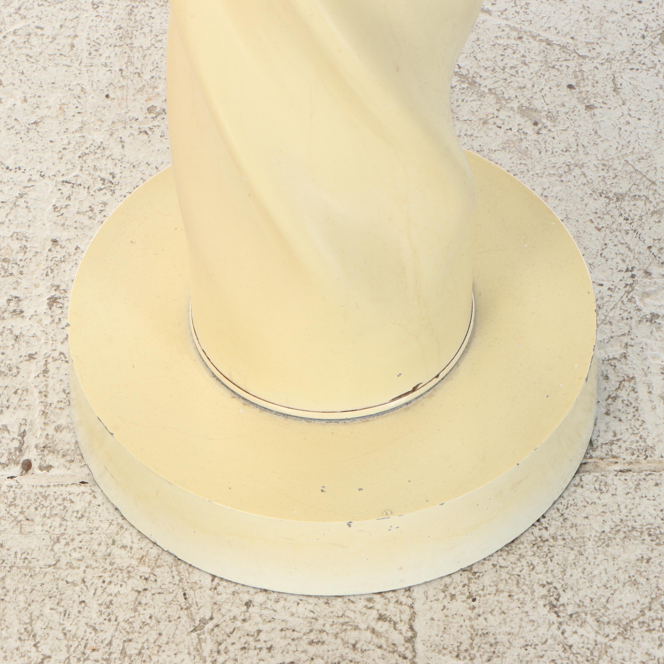 California Modern Spiral Floor Lamp & Fluted Shade, Manner of Michael Taylor