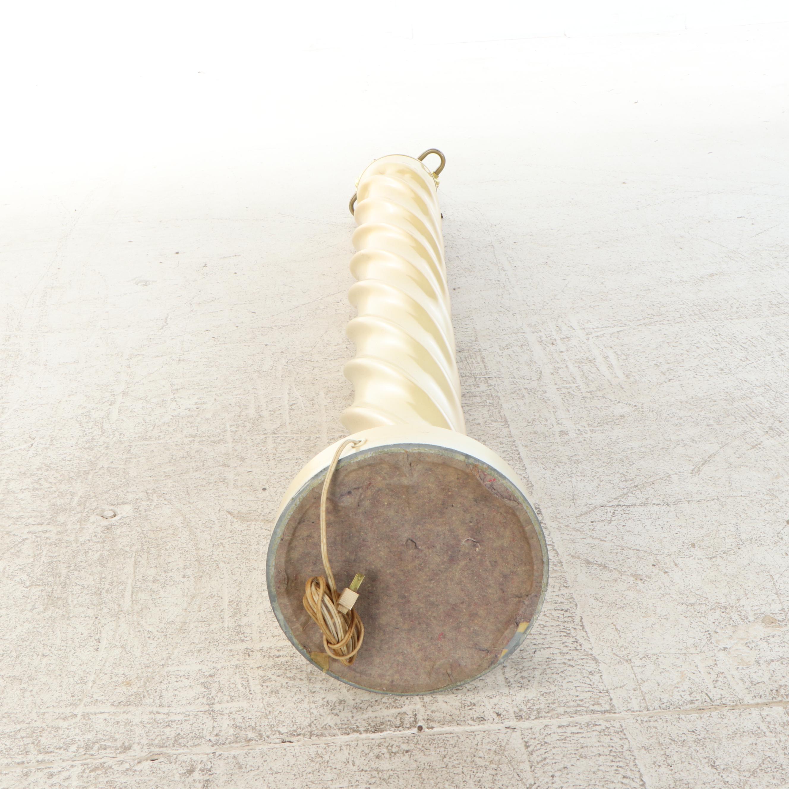 California Modern Spiral Floor Lamp & Fluted Shade, Manner of Michael Taylor