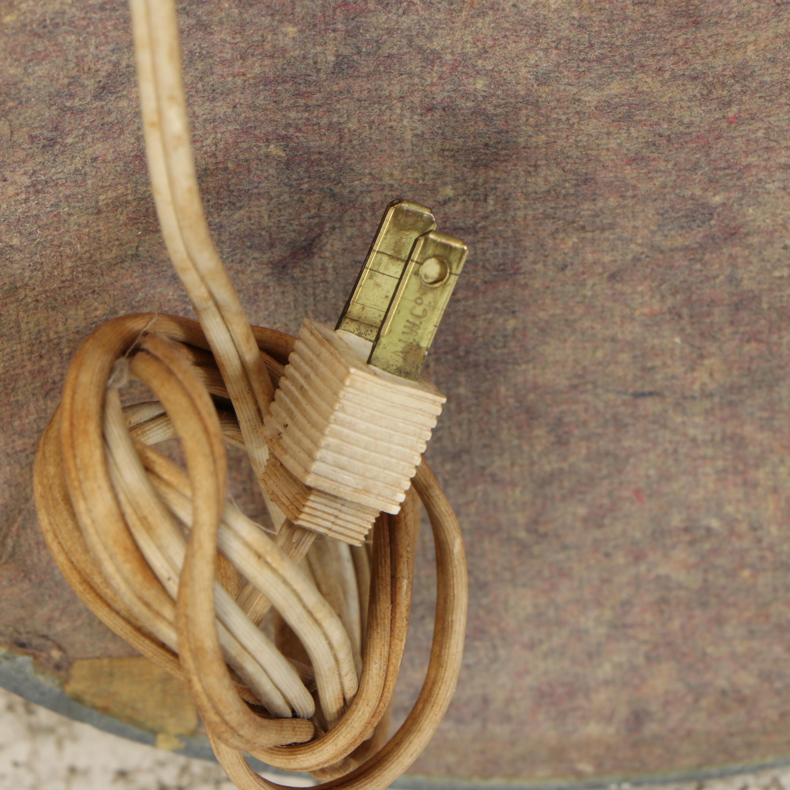 California Modern Spiral Floor Lamp & Fluted Shade, Manner of Michael Taylor